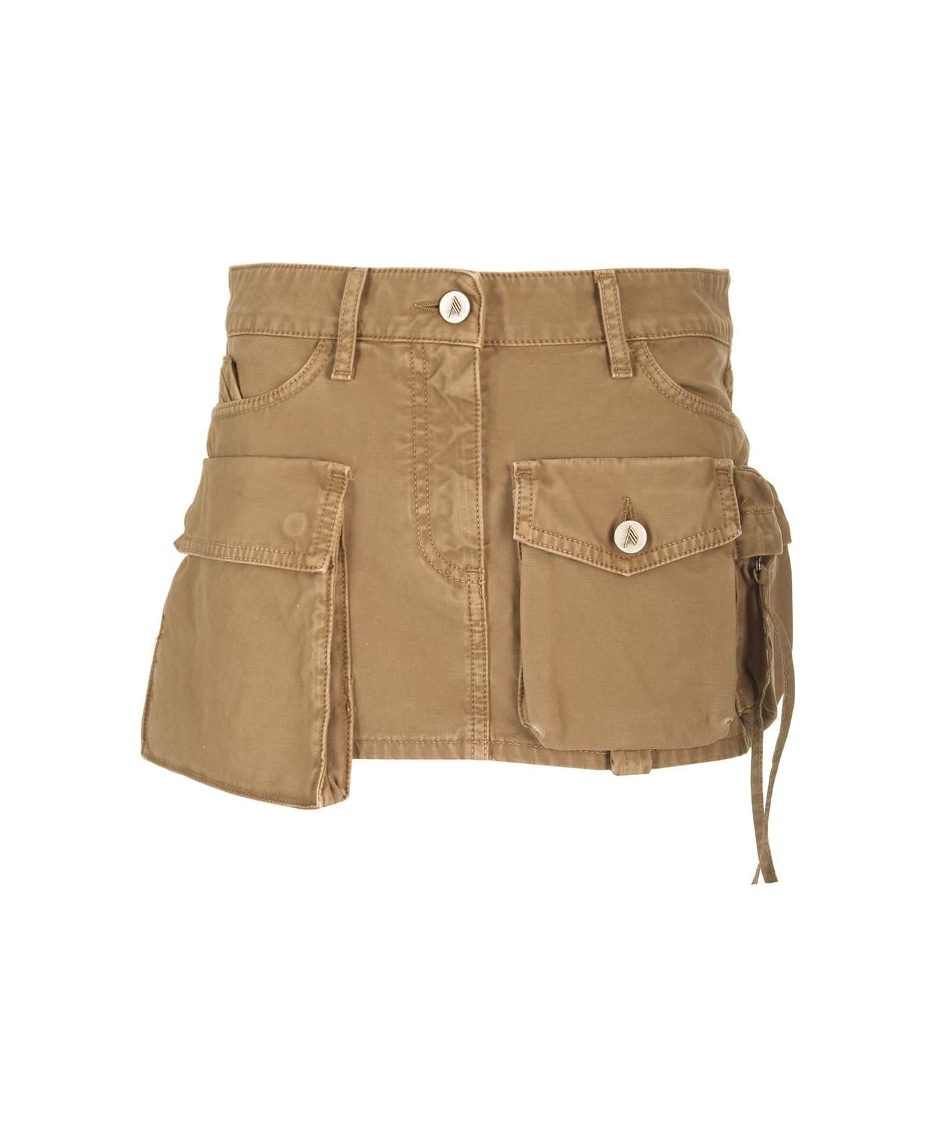 The Attico ''fay'' Multi-pocket Mini Skirt - Brown