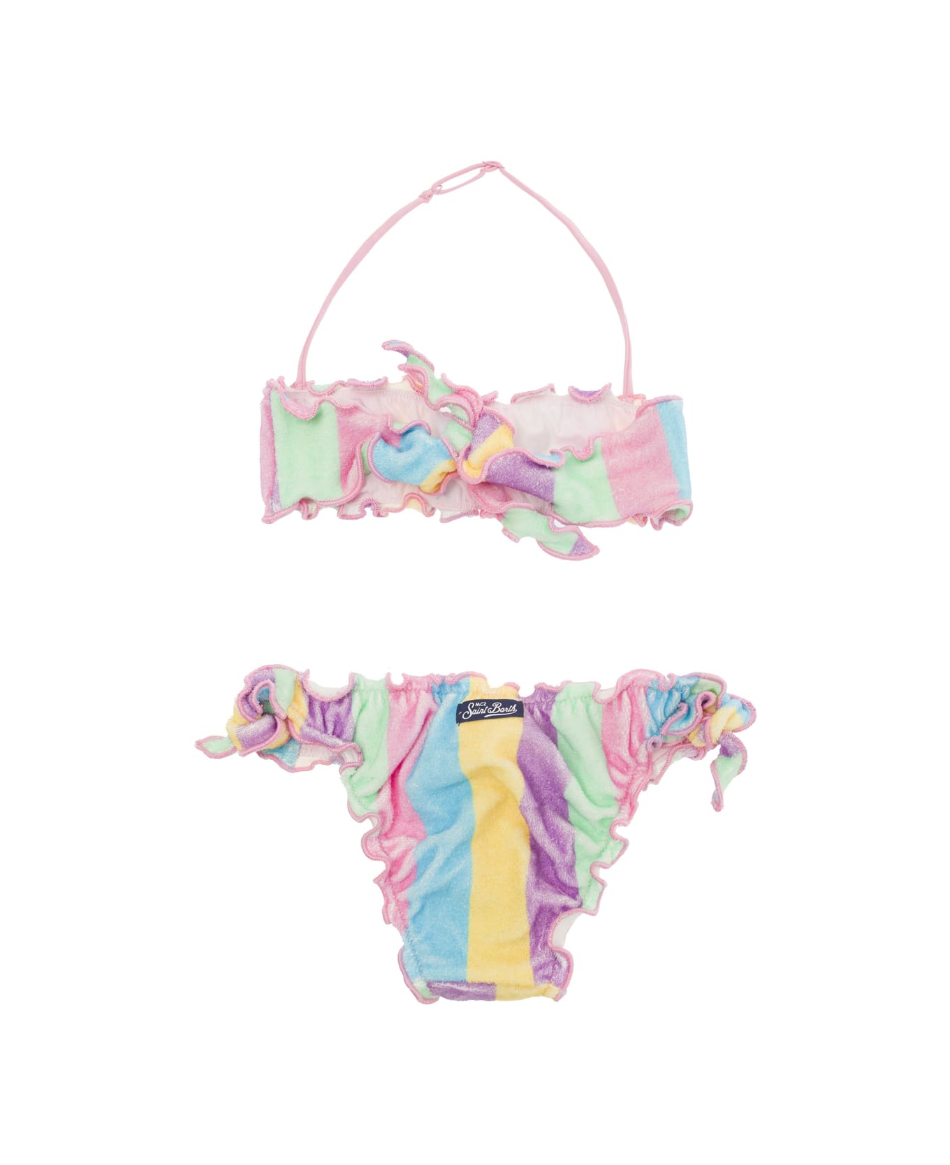 MC2 Saint Barth 'emy' Multicolor Two Piece Bikini With Stripe Motif In Stretch Cotton Blend Girl - Multicolor
