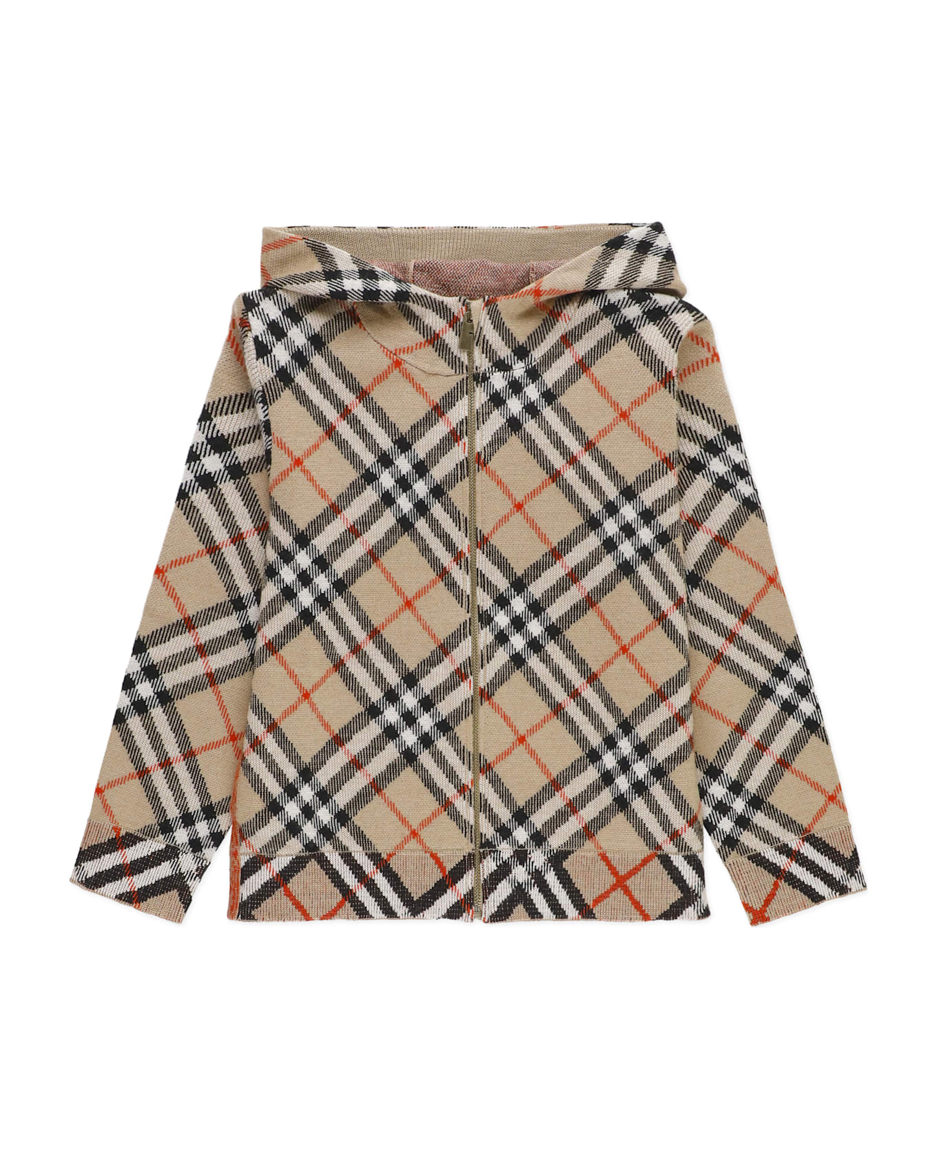 Burberry Checked Sweatshirt - Beige