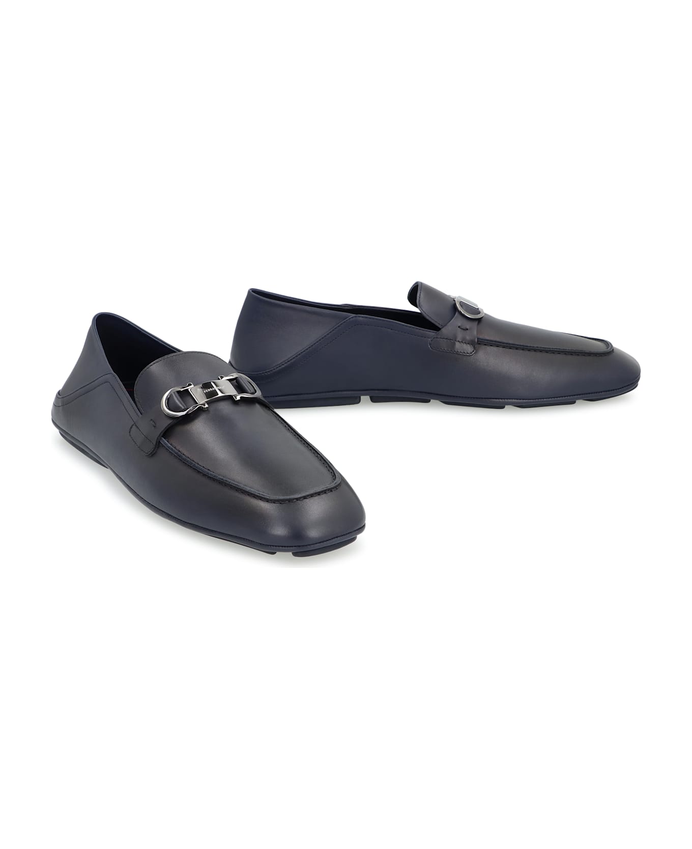 Ferragamo Gancini Leather Loafers - blue