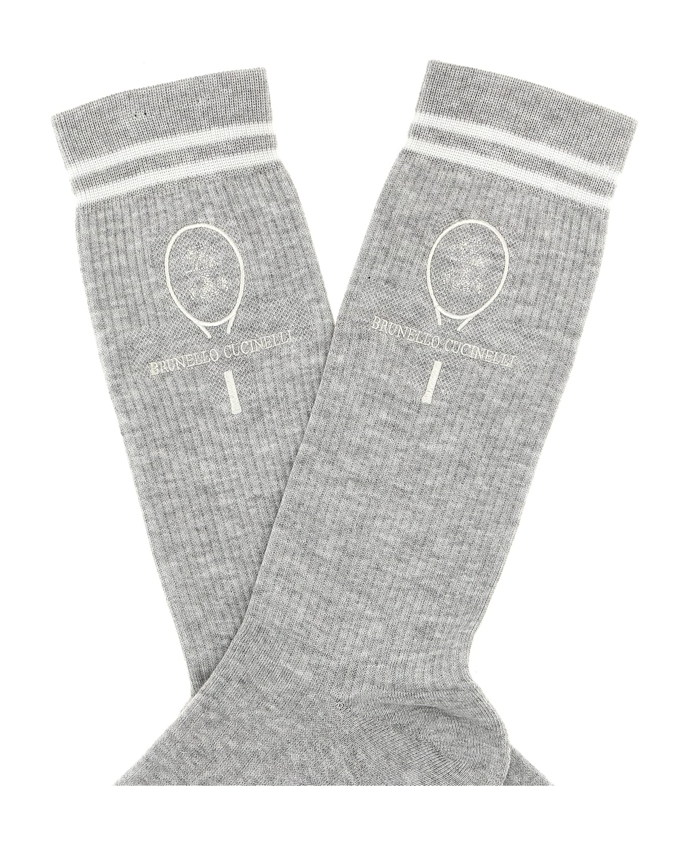 Brunello Cucinelli Ribbed Socks - Gray