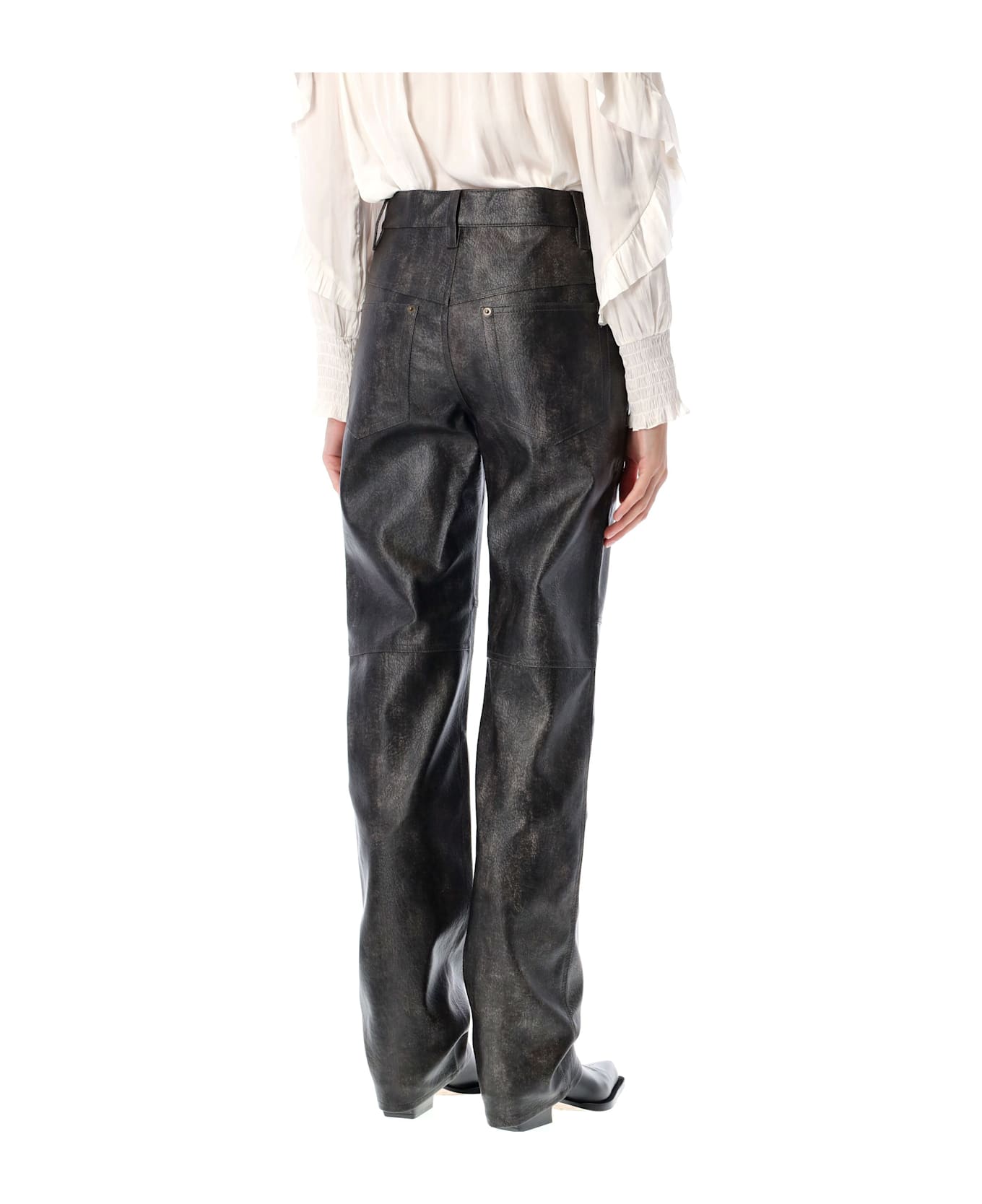 Marant Étoile Coralea Faux Leather Pants - FADED BLACK