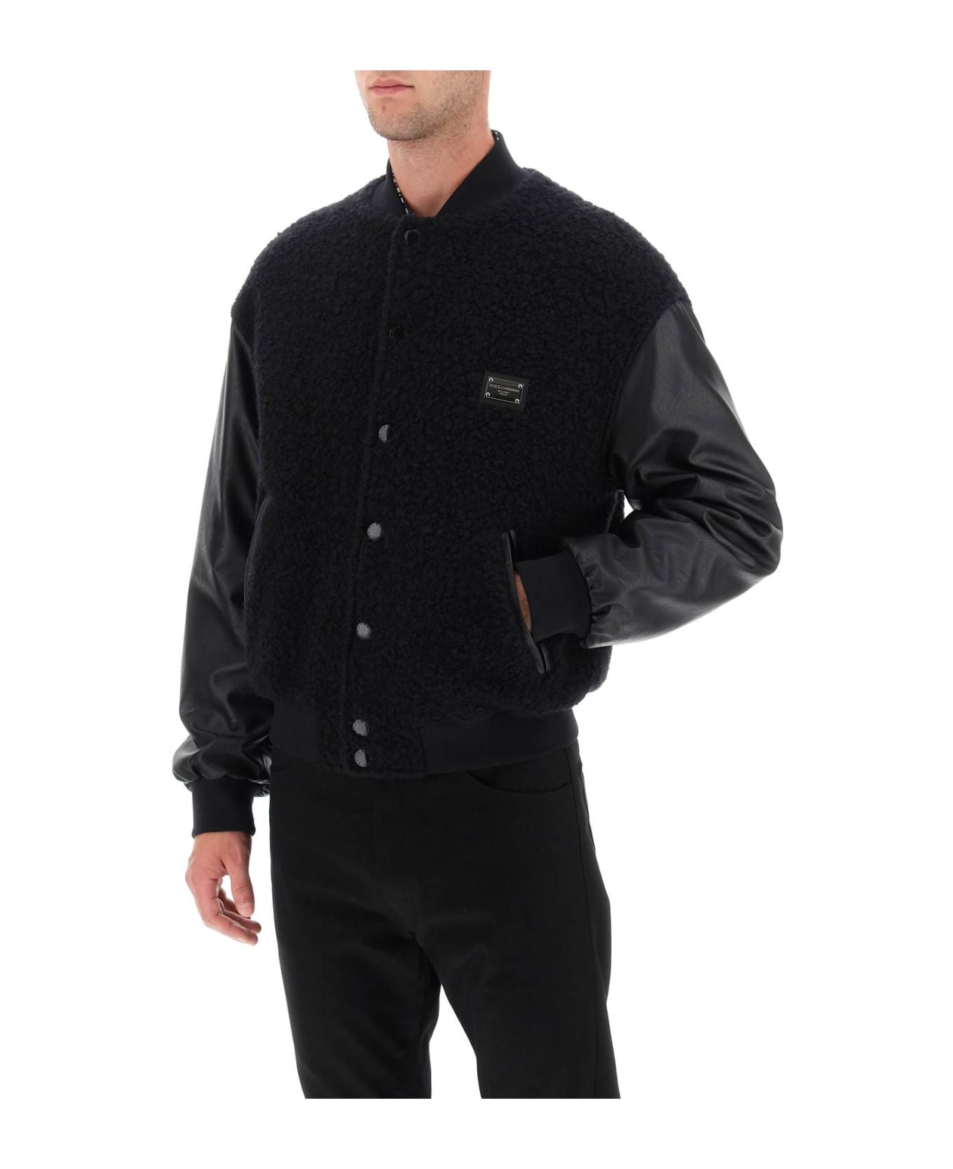 Dolce & Gabbana Wool Teddy Bomber Jacket - NERO (Black)