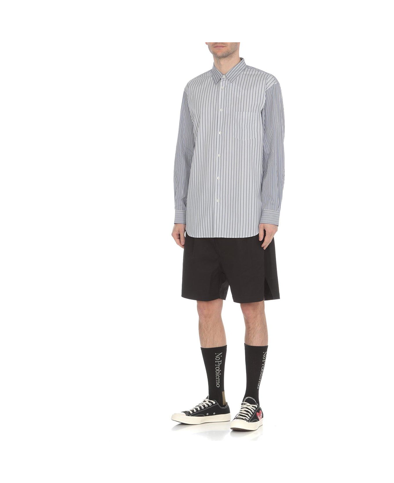 Comme des Garçons Striped Collared Button-up Shirt - MultiColour