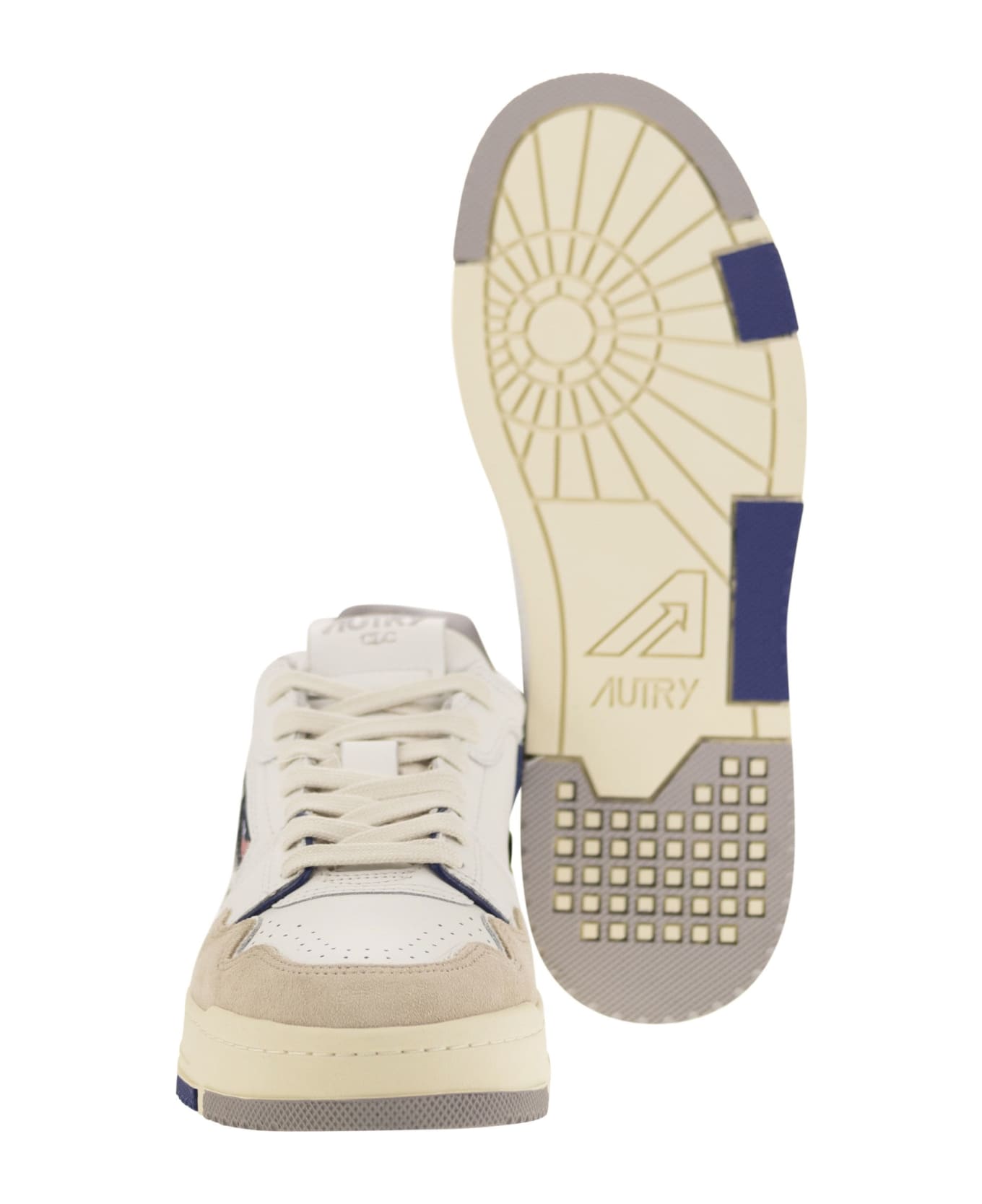 Autry Clc - Leather Sneakers - White/blue