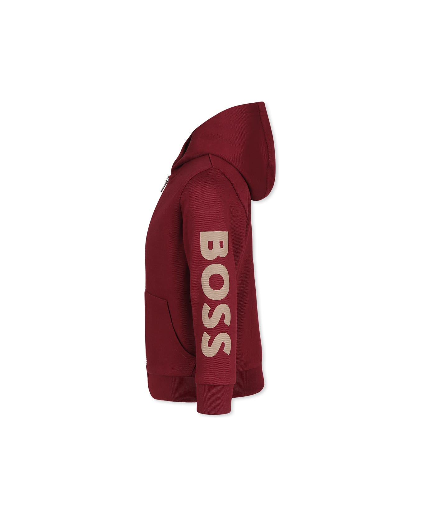 Hugo Boss Burgundy Sweatshirt For Boy With Logo - Bordeaux