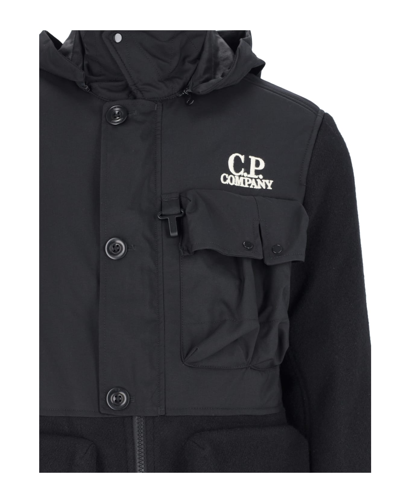 C.P. Company 'duffel Mixed Goggle' Jacket - Black