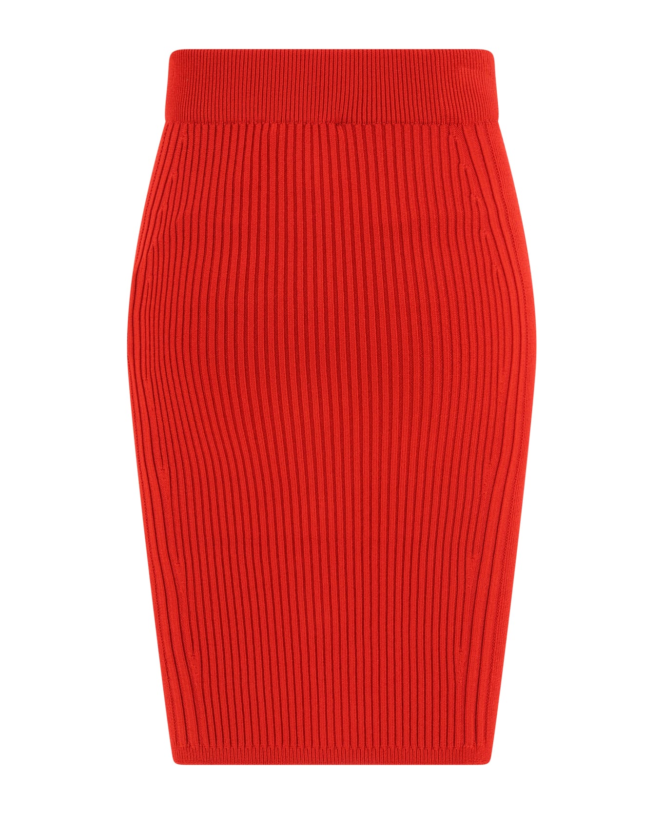 Balmain Midi Skirt - Rouge