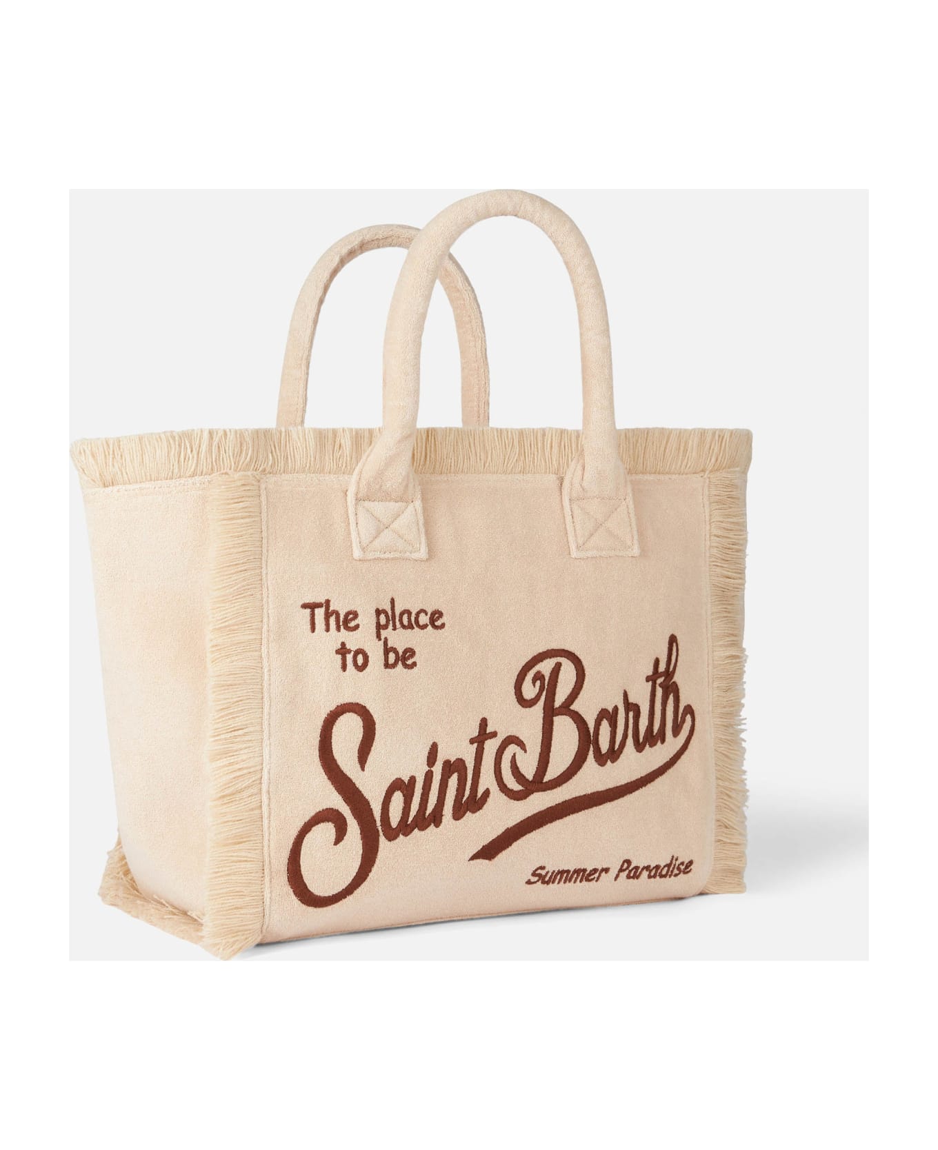 MC2 Saint Barth Vanity Beige Terry Shoulder Bag - WHITE