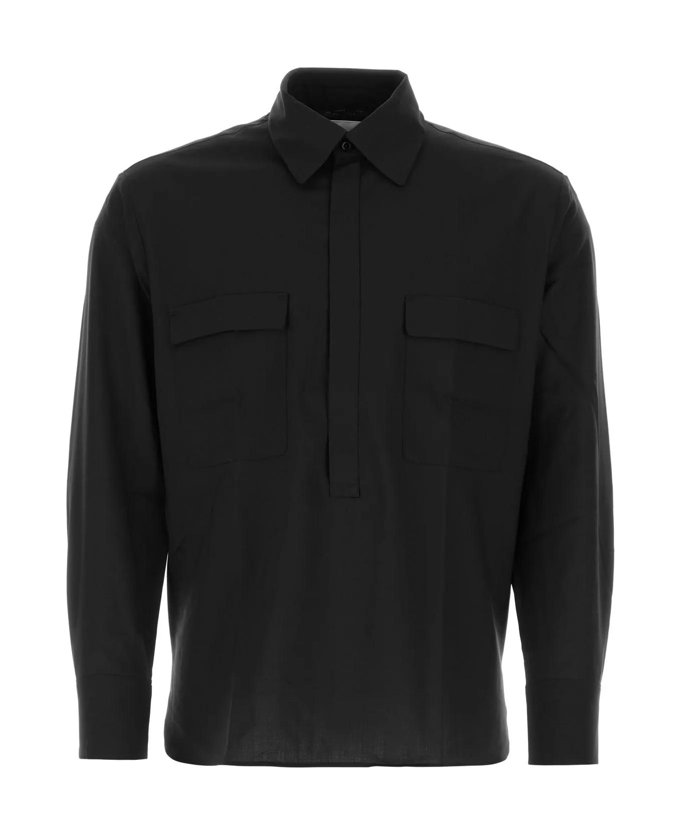 PT Torino Black Wool Shirt - Black