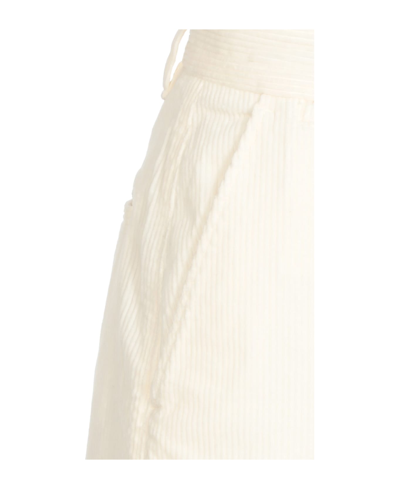 Ralph Lauren Corduroy Wide-leg Cropped Trouser - WHITE