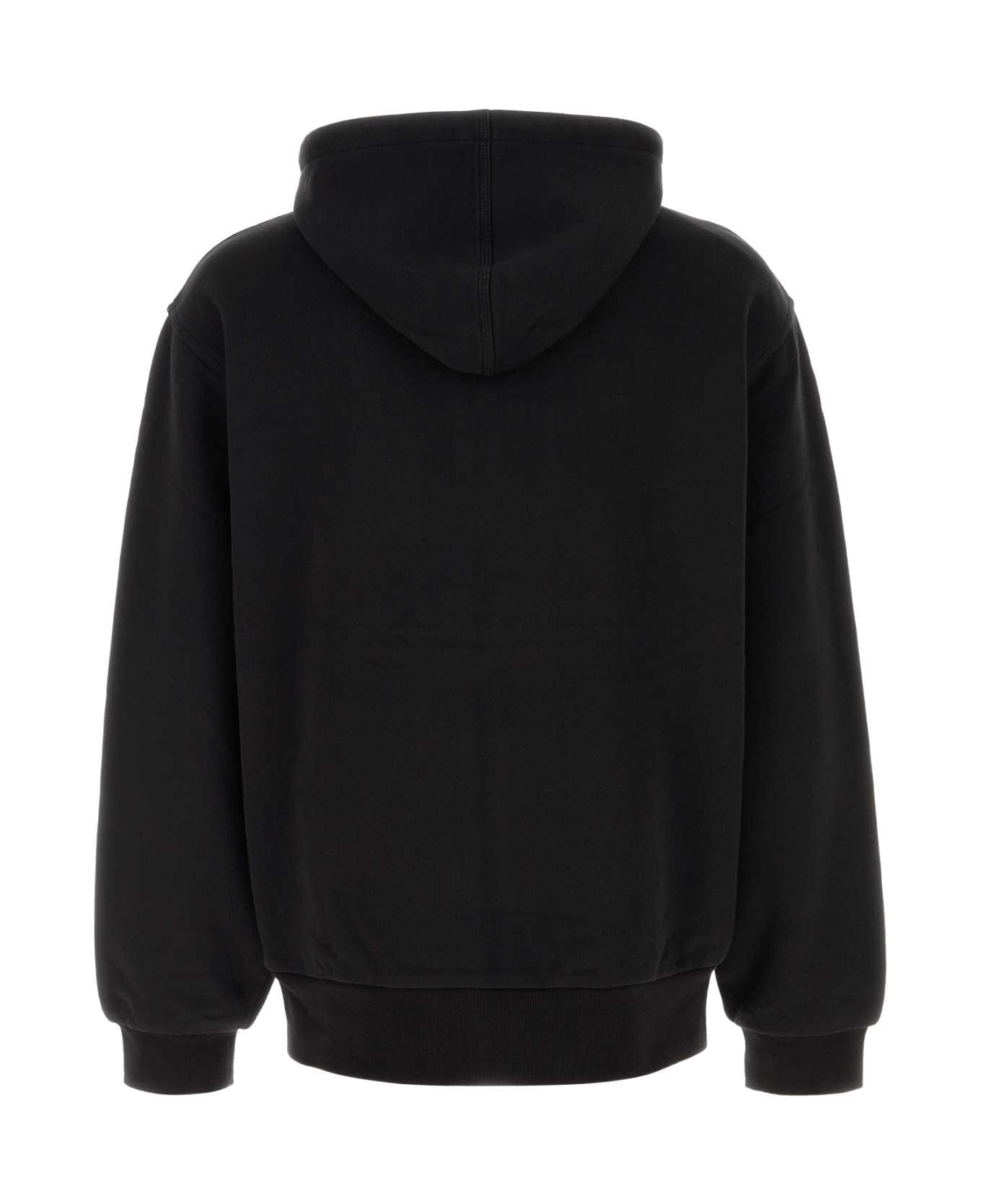 Carhartt Black Cotton Blend Active Sweat Jacket - BLACKSTONEWASHED 8906