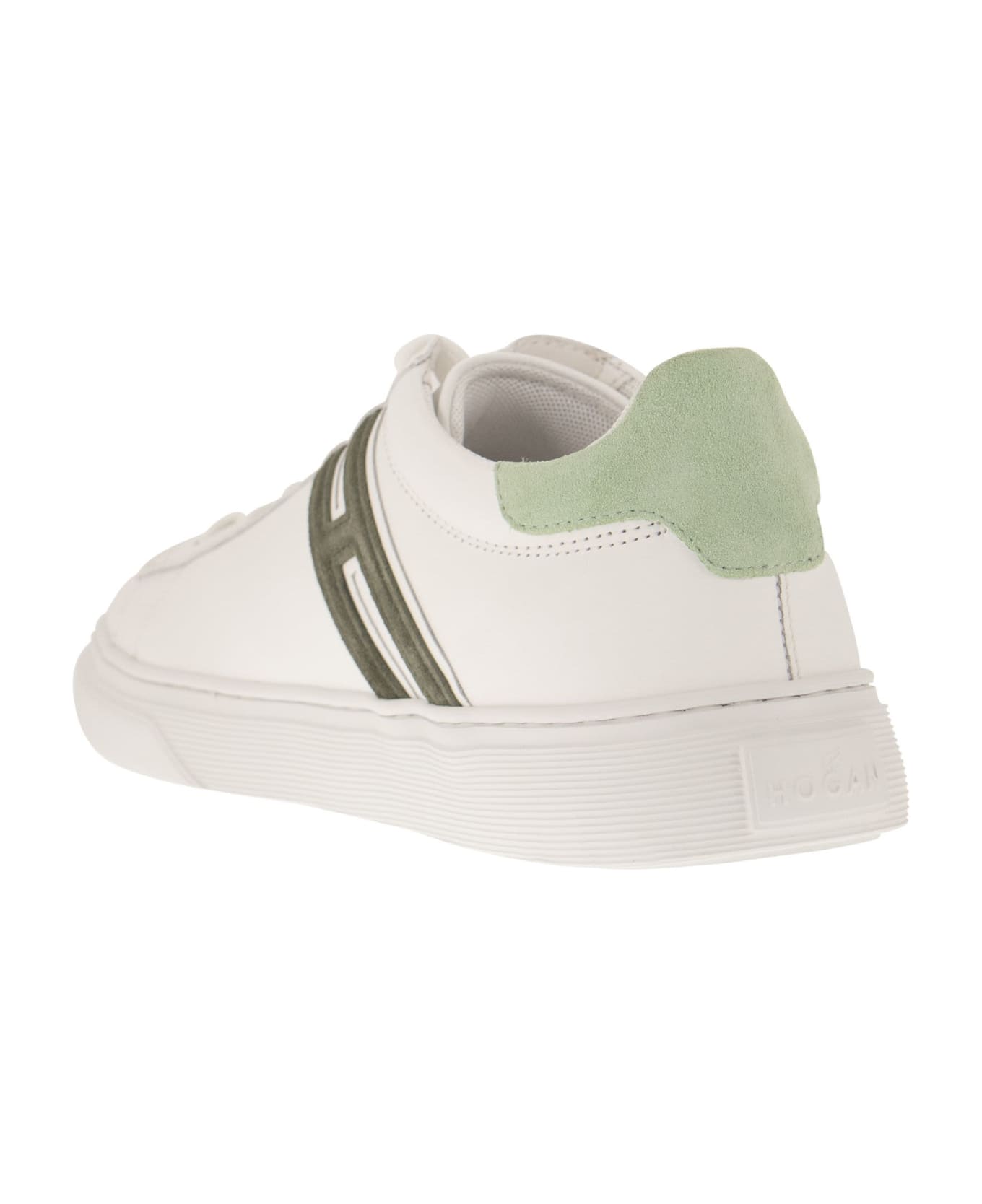 Hogan Sneakers "h365" In Leather - Green/white スニーカー
