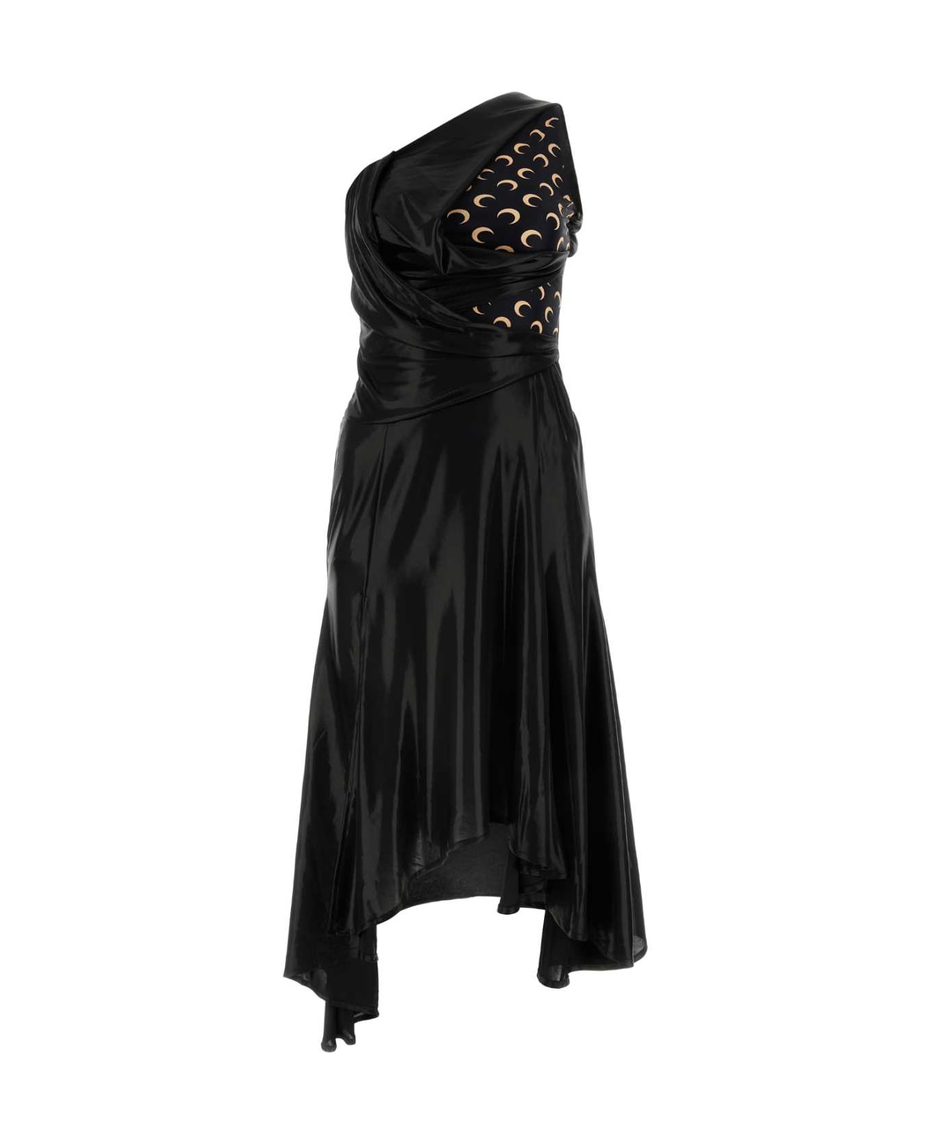 Marine Serre Black Jersey Dress - BLACK ワンピース＆ドレス