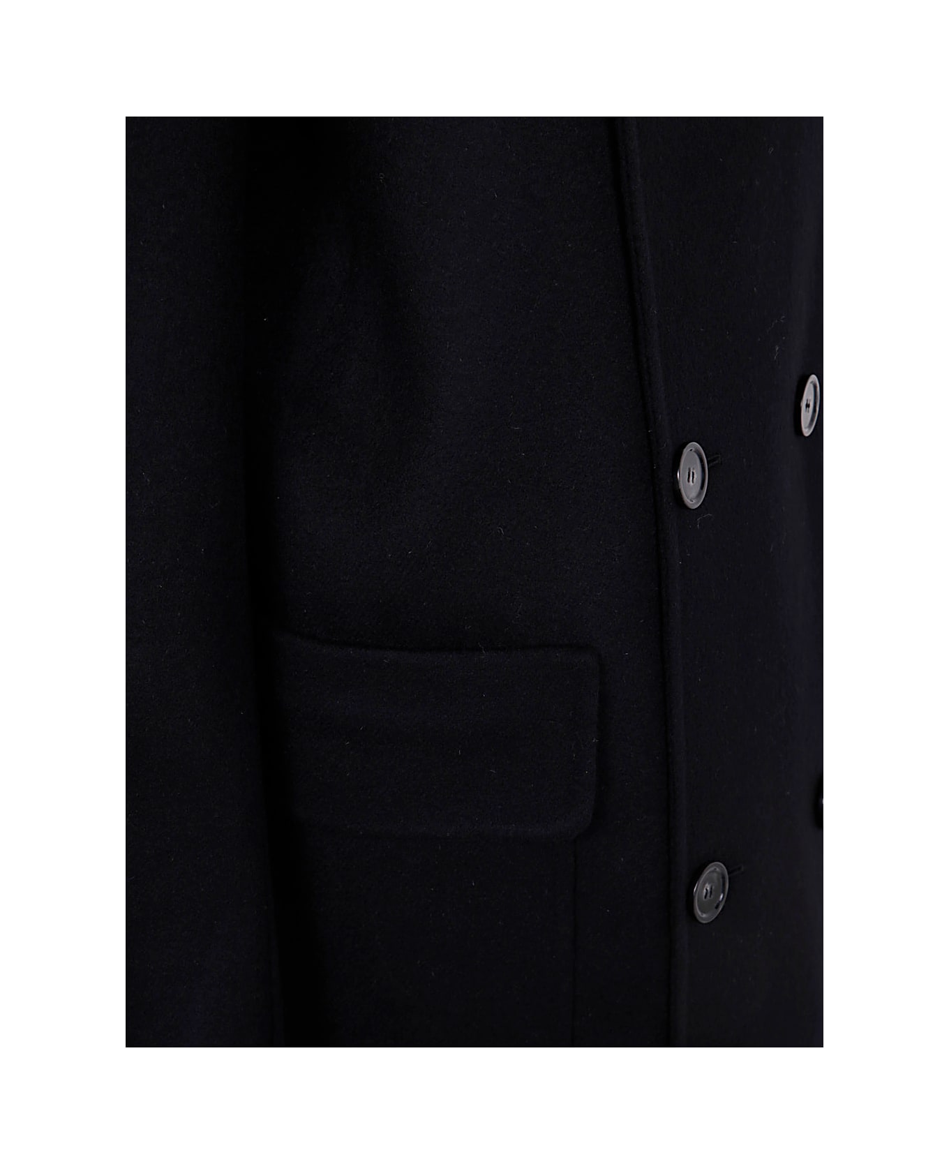 Sofie d'Hoore Df Coat W Lapel Collar 2 App Pockets 4 Buttons - Black