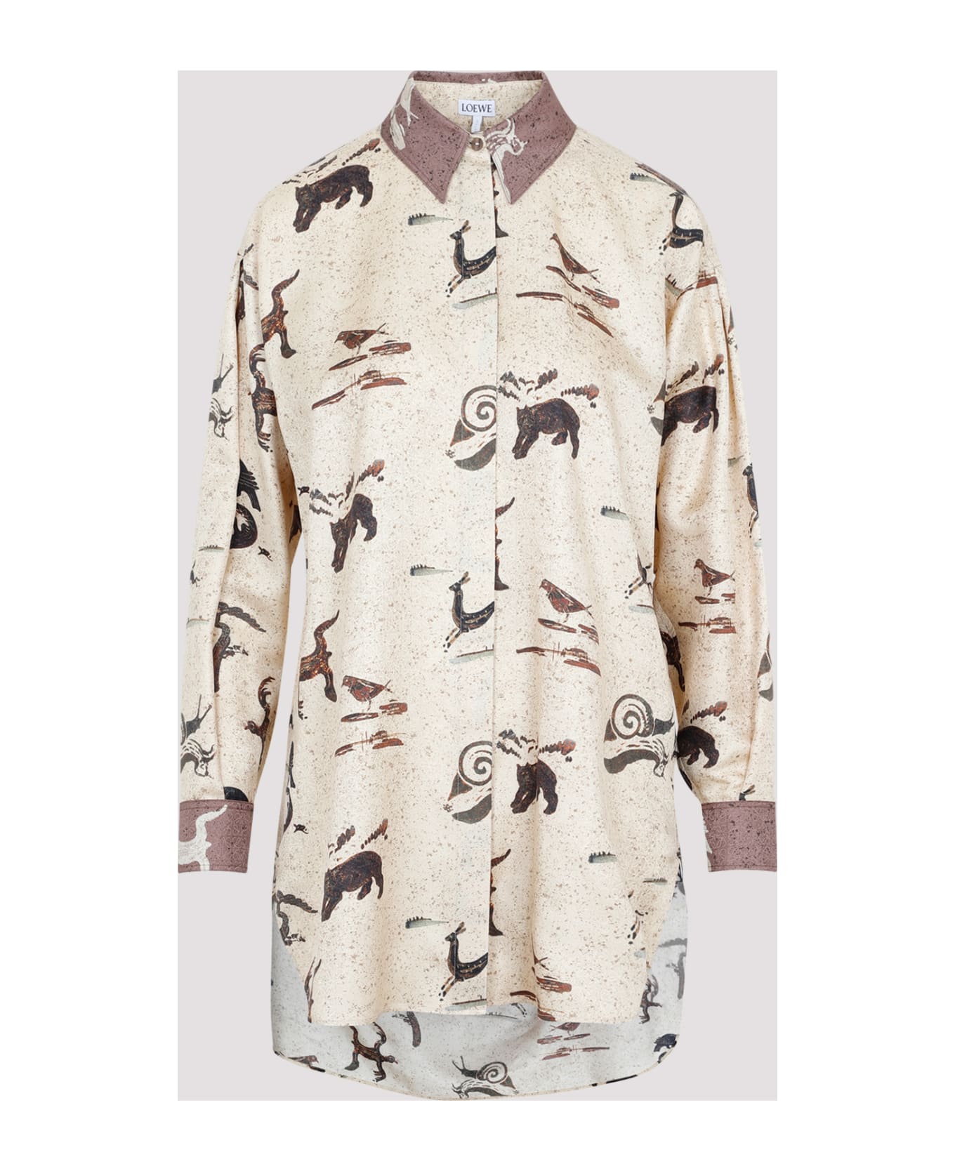 Loewe Animal Oversize Shirt - Light Beige Brown