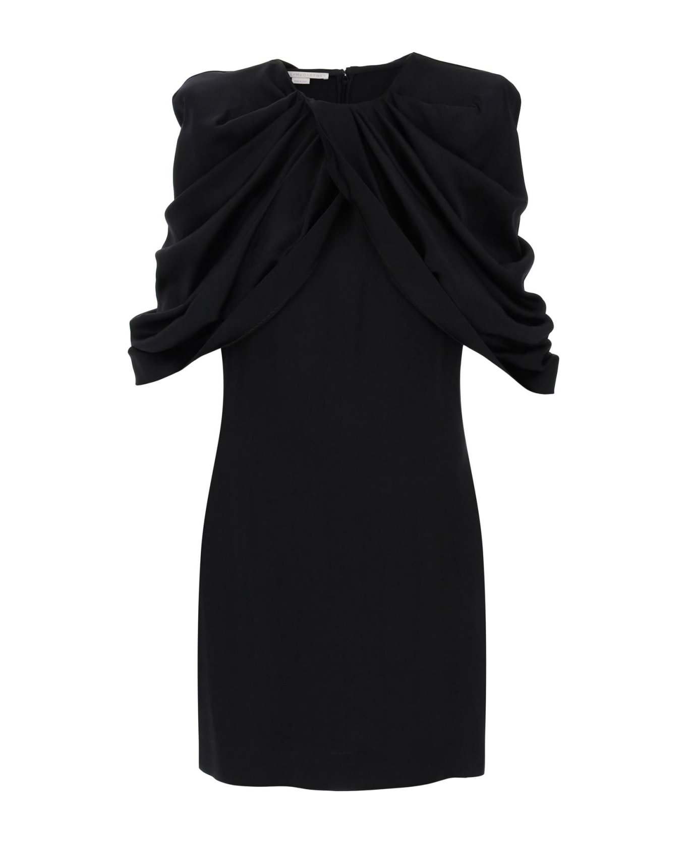 Stella McCartney Mini Dress With Petal Sleeves - BLACK (Black)