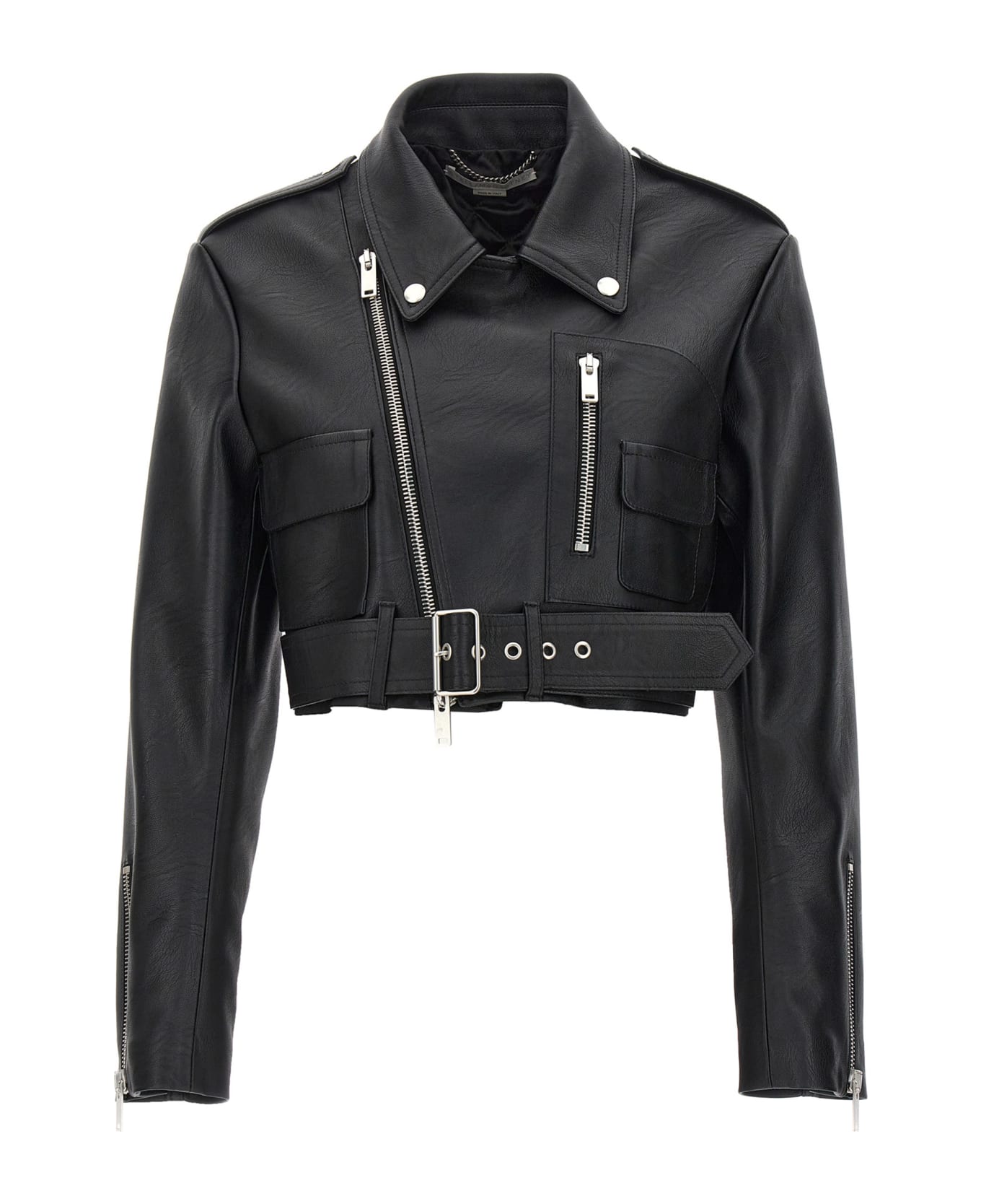 Stella McCartney Cropped Biker Jacket - Black レザージャケット