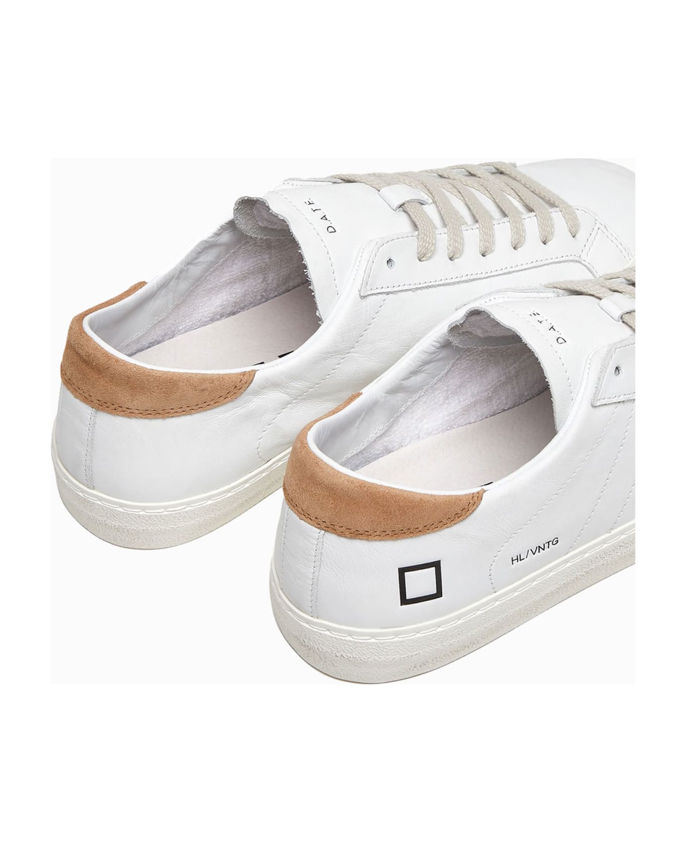 D.A.T.E. Hill Low Vintage Men's Sneaker In Leather - WHITE RUST