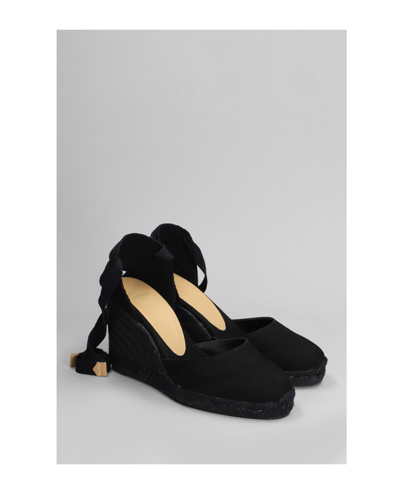 Castañer Carina C-8-001 Wedges In Black Canvas - black
