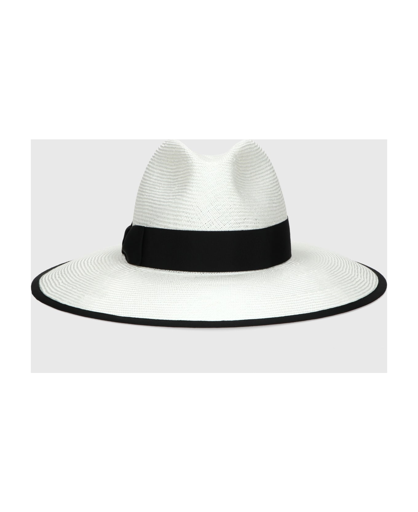 Borsalino Sophie Parasisol - WHITE, BLACK HAT BAND 帽子