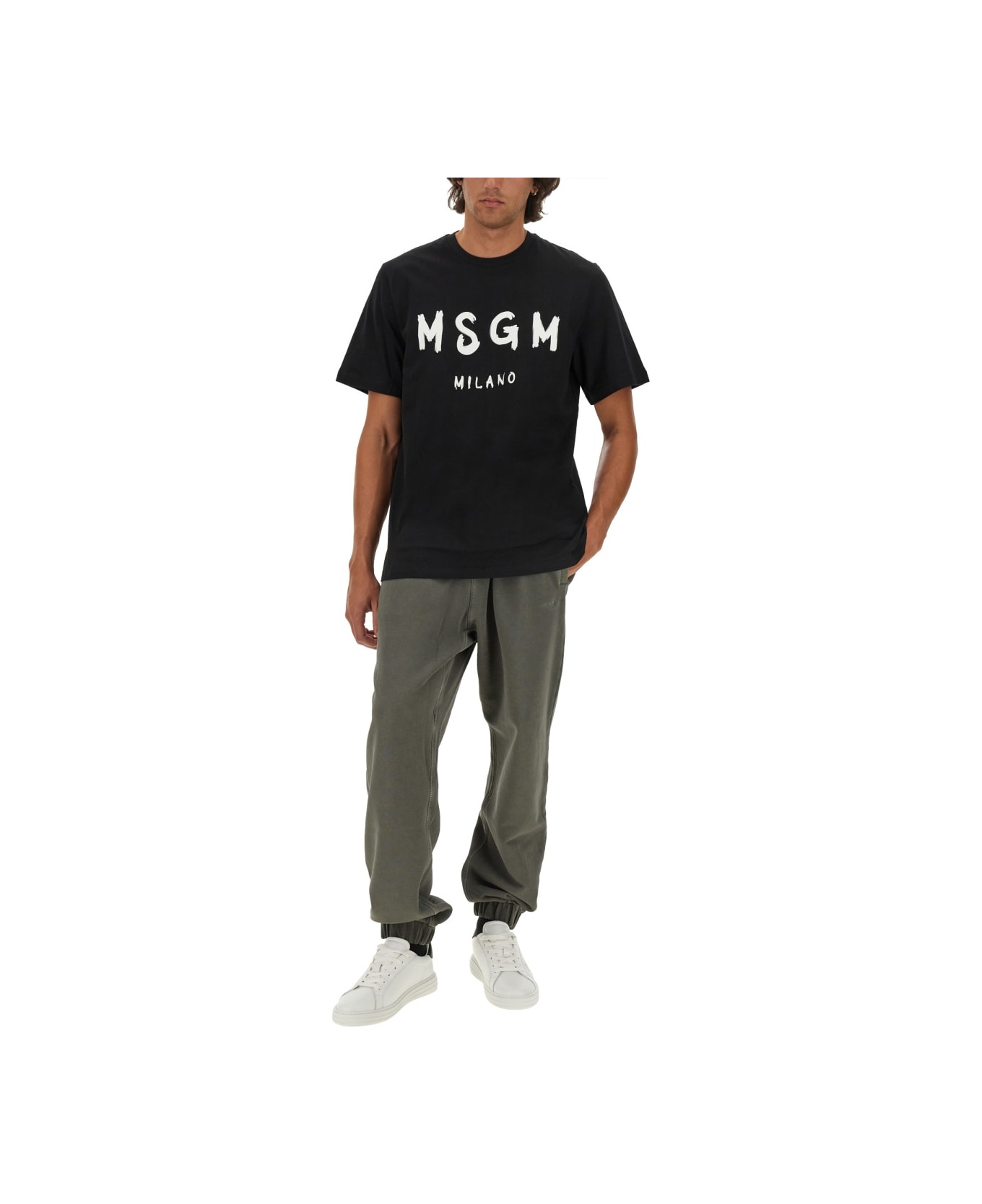 MSGM Cotton T-shirt - BLACK