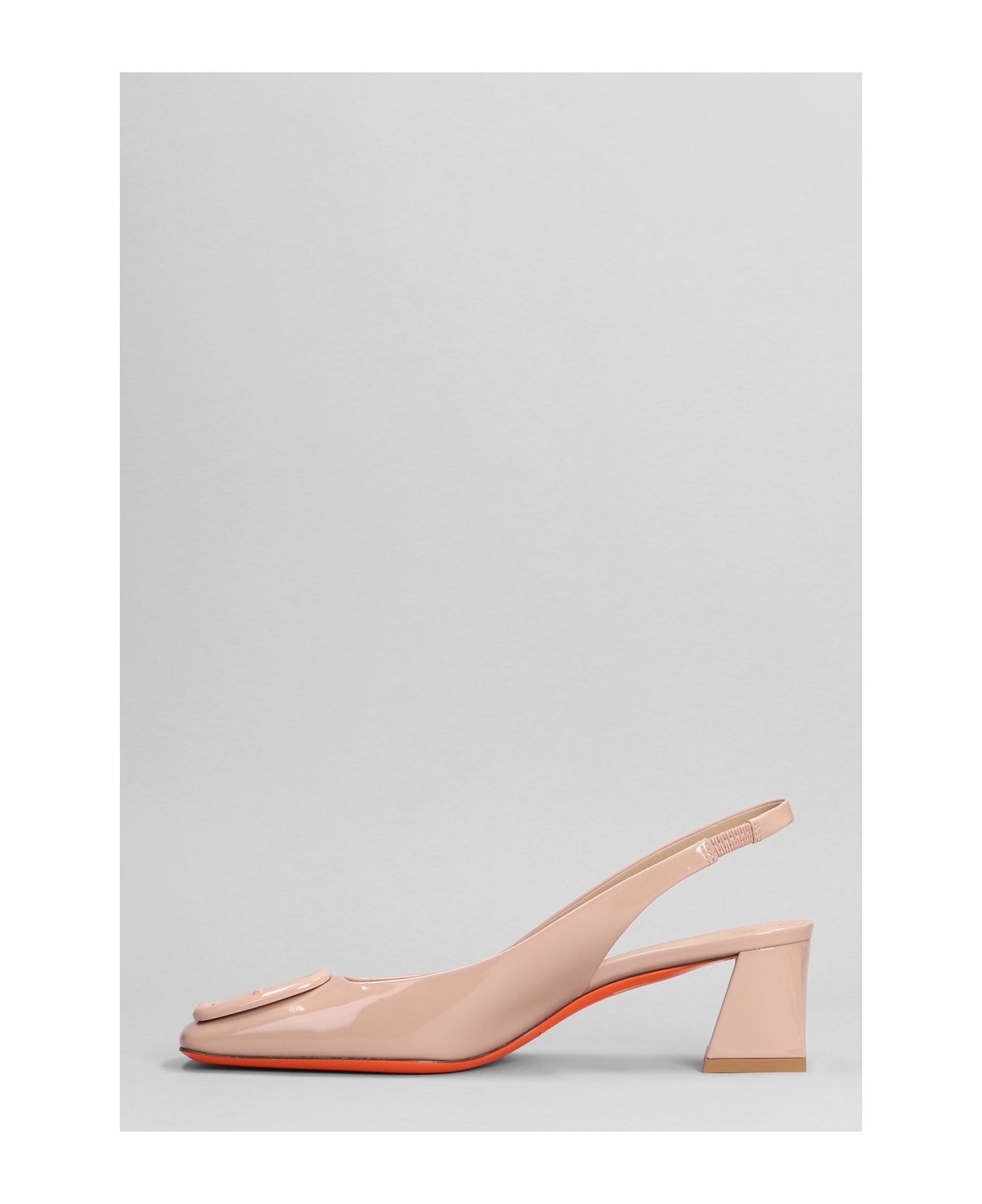 Santoni Medium Heel Slingbacks - powder