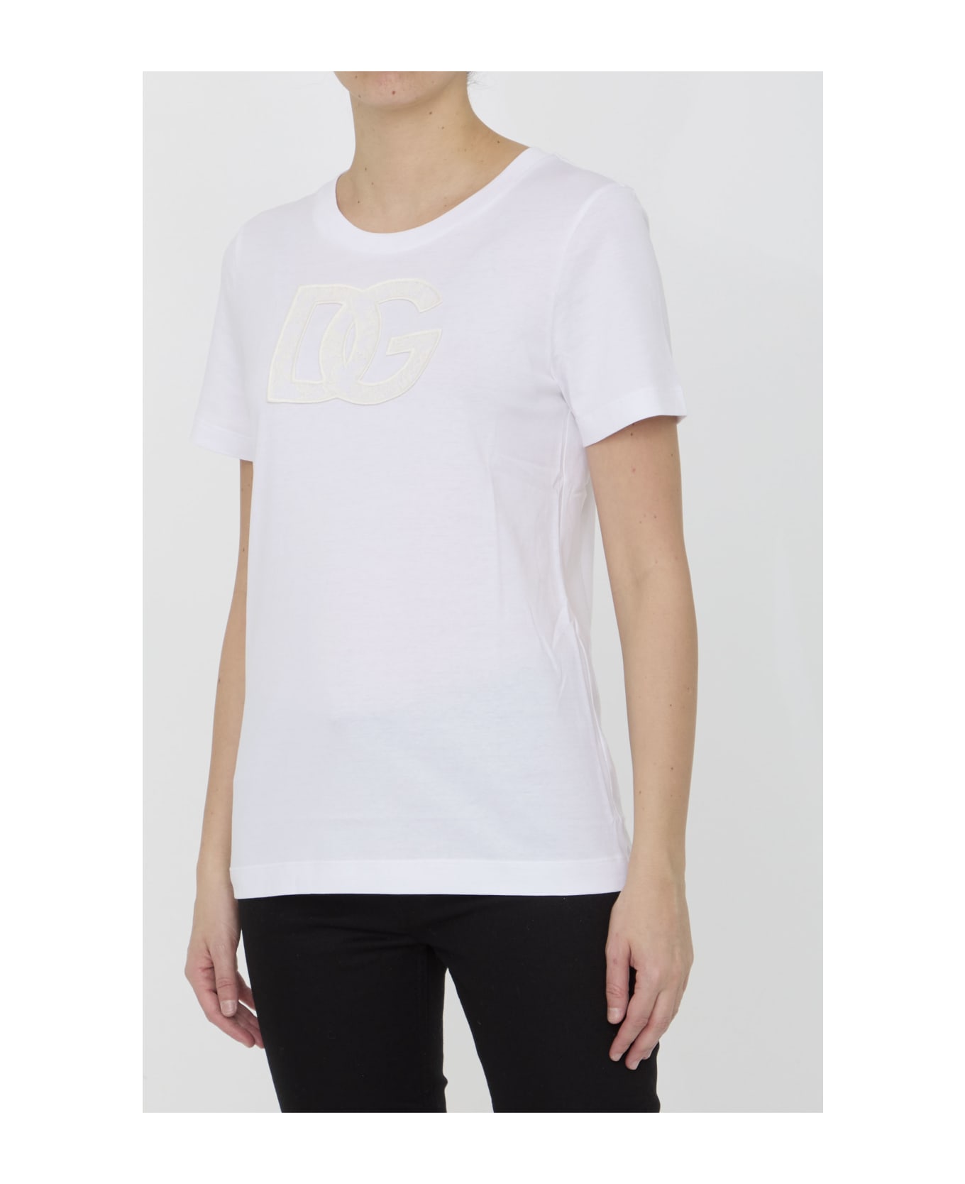 Dolce & Gabbana T-shirt With Dg Logo - WHITE