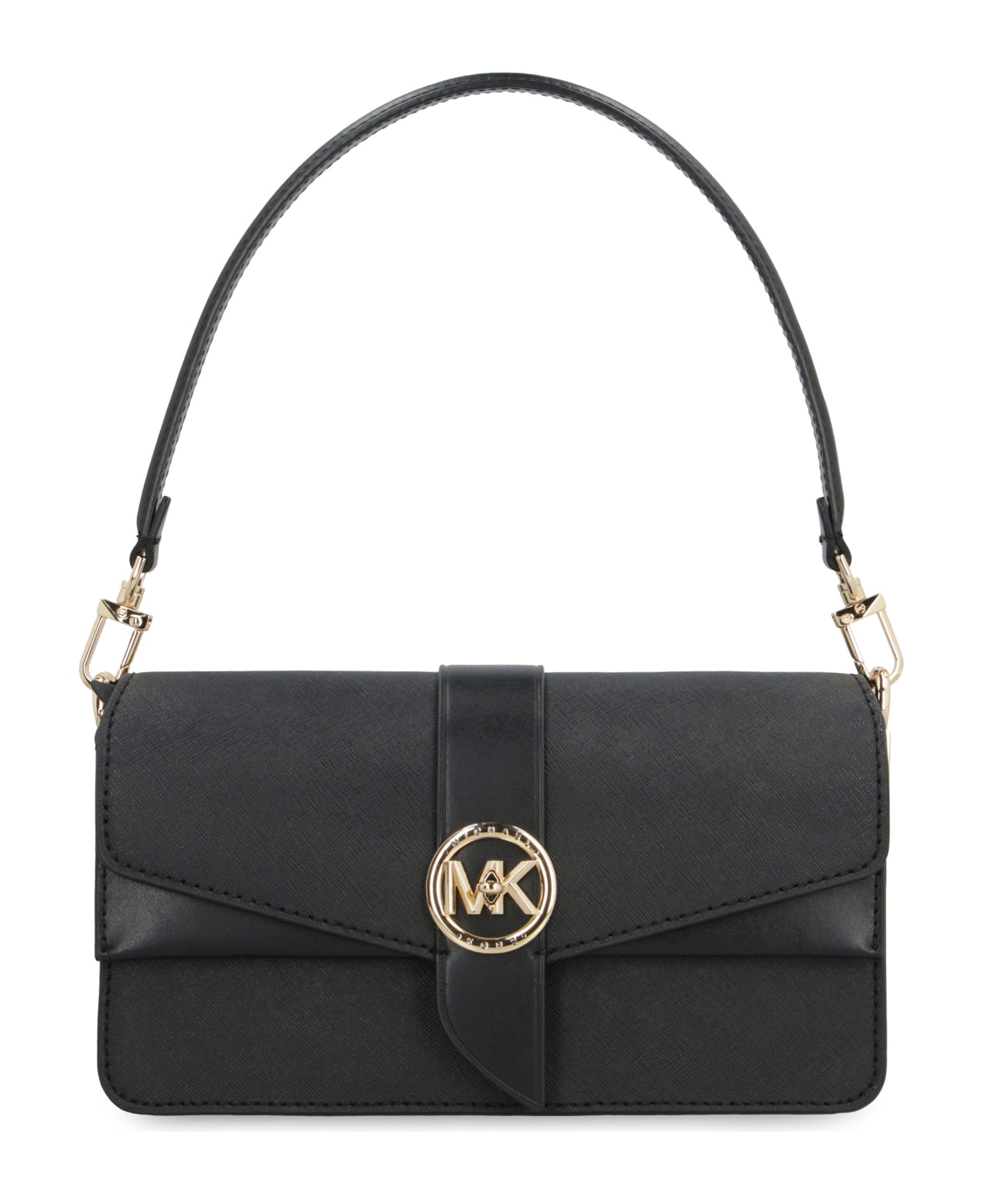 MICHAEL Michael Kors Greenwich Leather Shoulder Bag - black