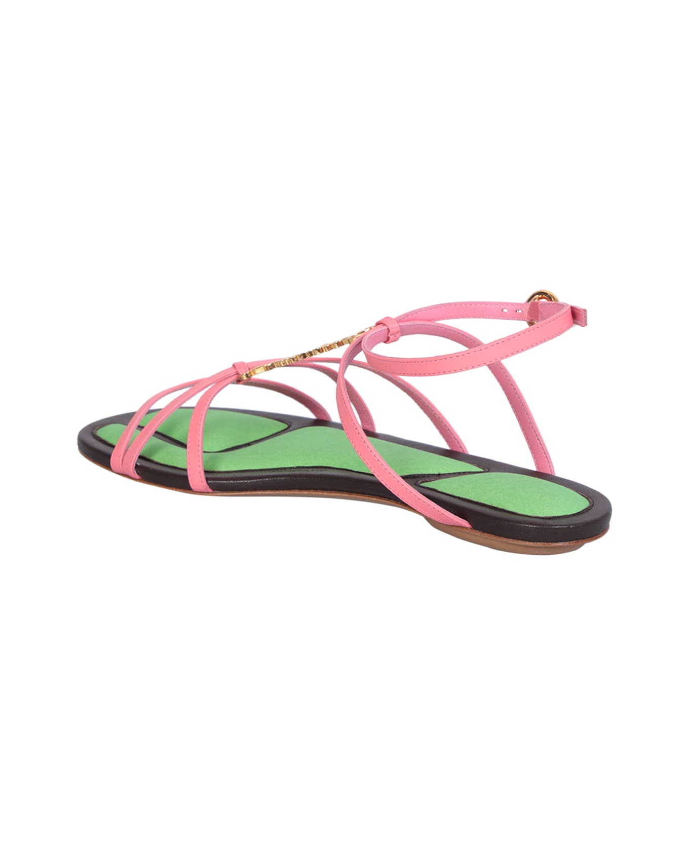 Jacquemus Charm Logo Flat Sandals - Pink