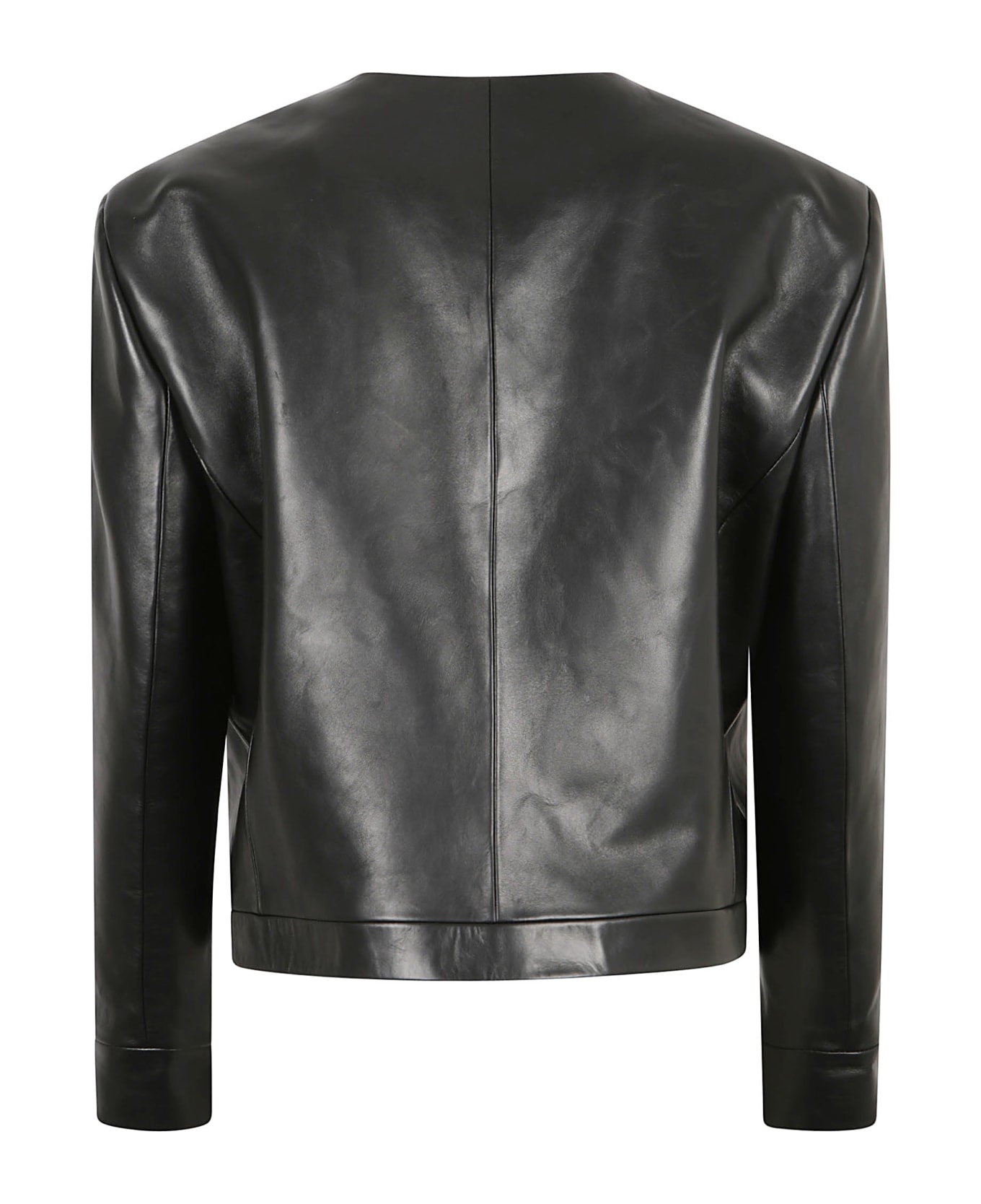 Magda Butrym 4 Pockets Buttoned Leather Jacket - Black レザージャケット