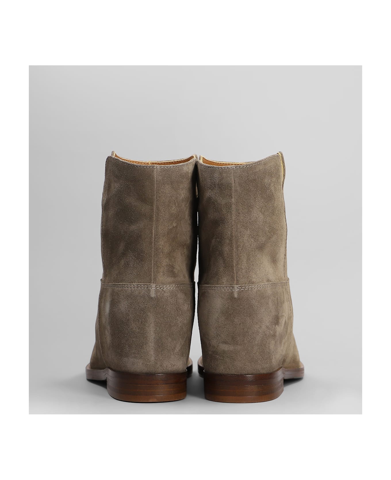 Via Roma 15 Ankle Boots Inside Wedge In Taupe Suede - taupe