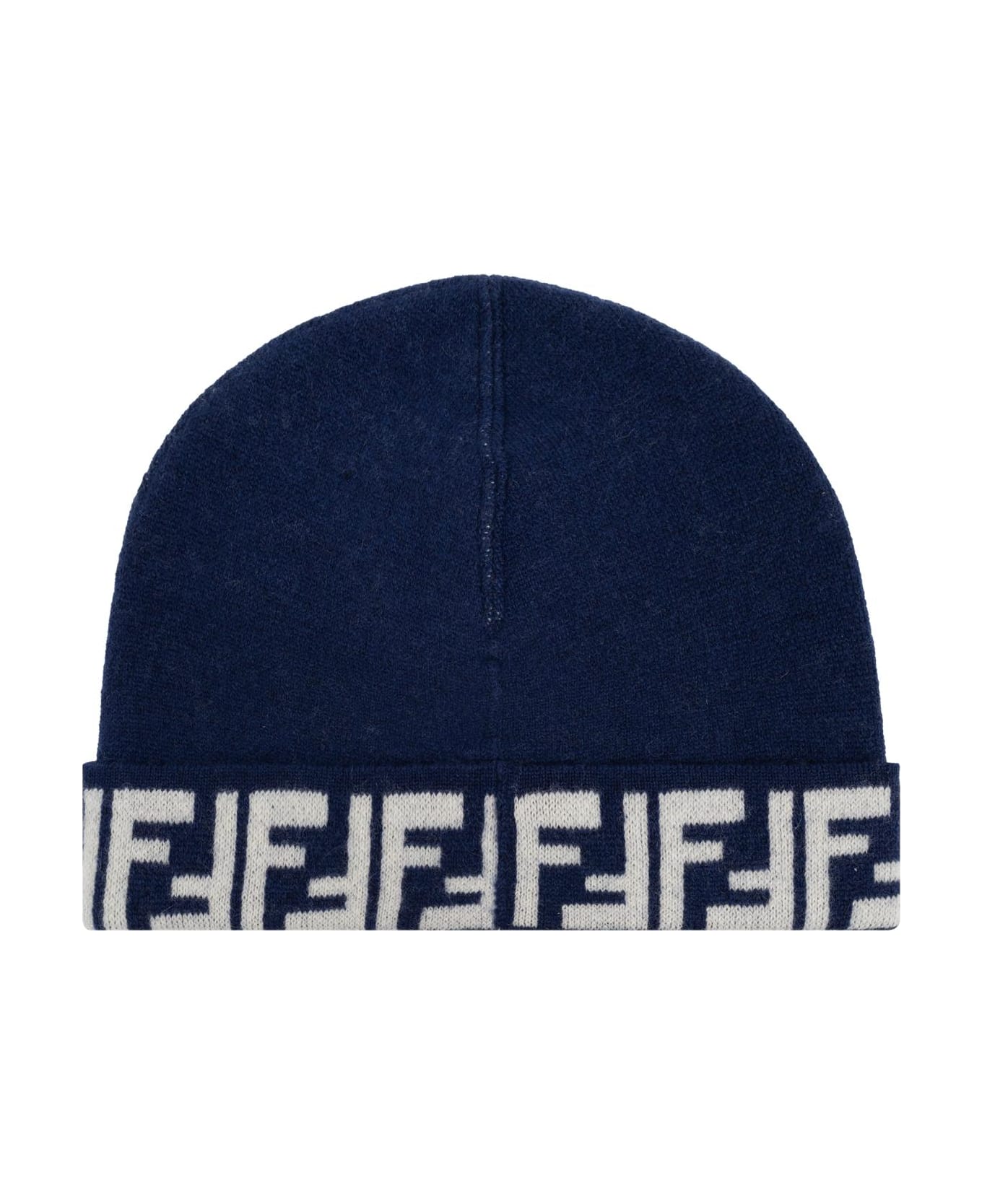 Fendi Kids Woolen Hat - Blu