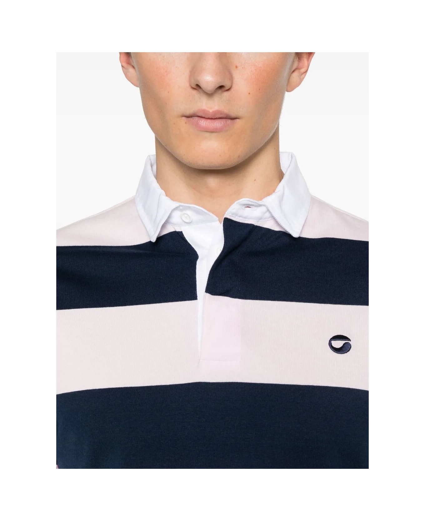 Coperni Striped Polo Top - PINKBLUE