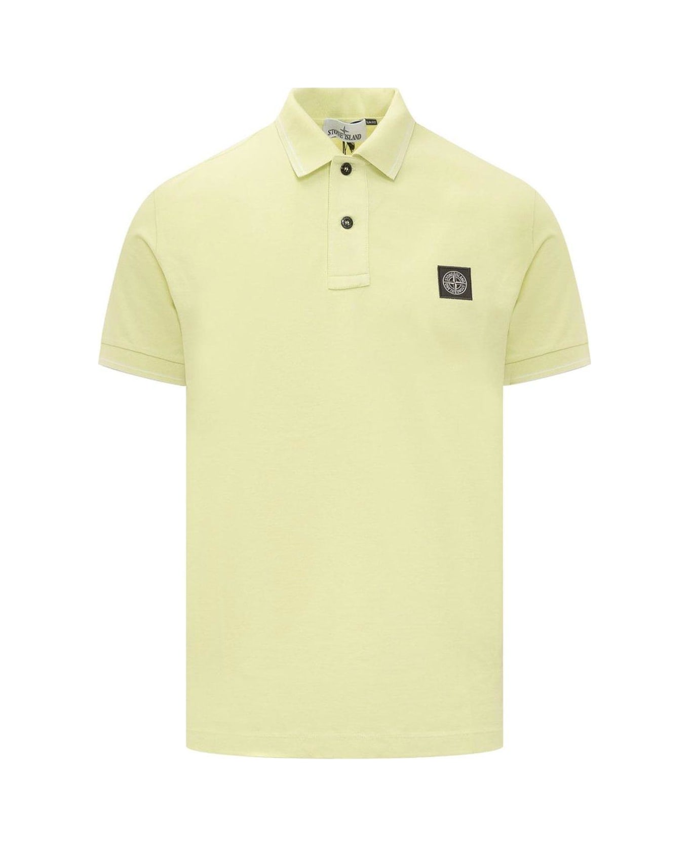 Stone Island Logo Patch Polo Shirt - Limone シャツ