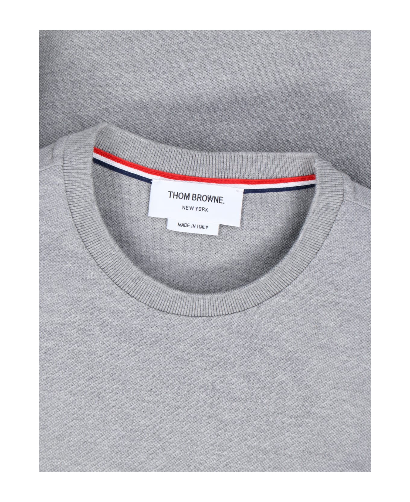 Thom Browne 
short Sleeve Tee
 Cotton T-shirt - Grey