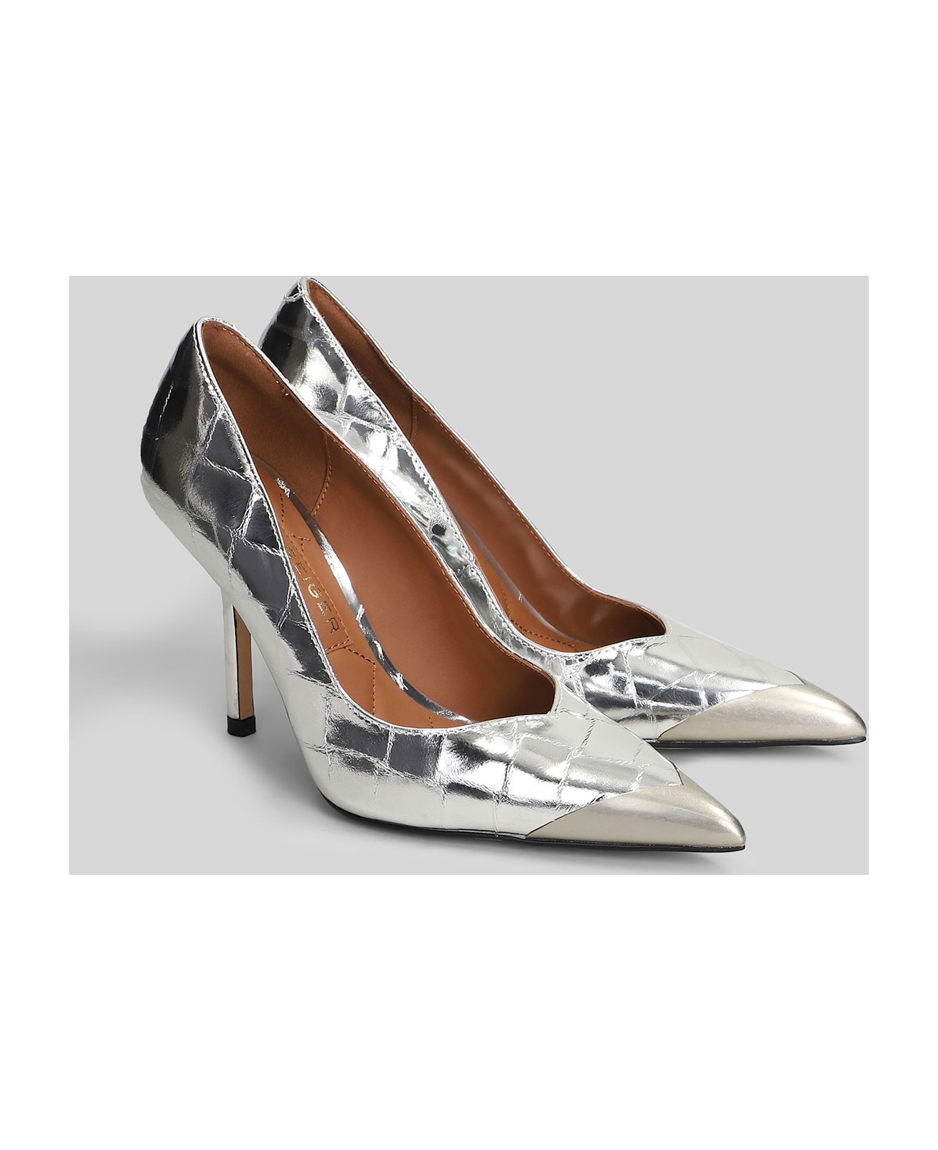 Kurt Geiger Regent Poin Court Pumps In Silver Leather - silver