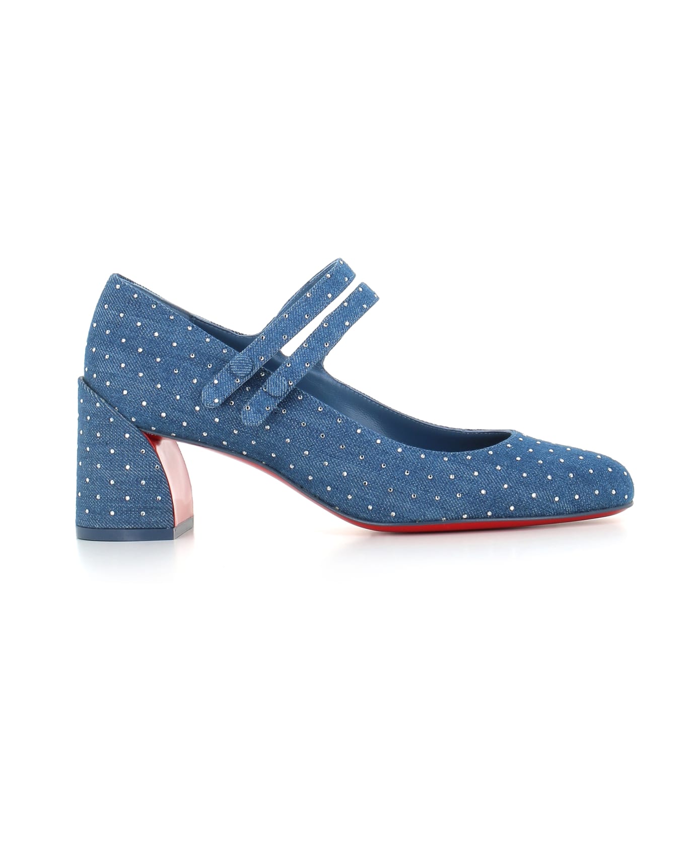 Christian Louboutin Décolletè Miss Jane Plum Strass 55 - Denim