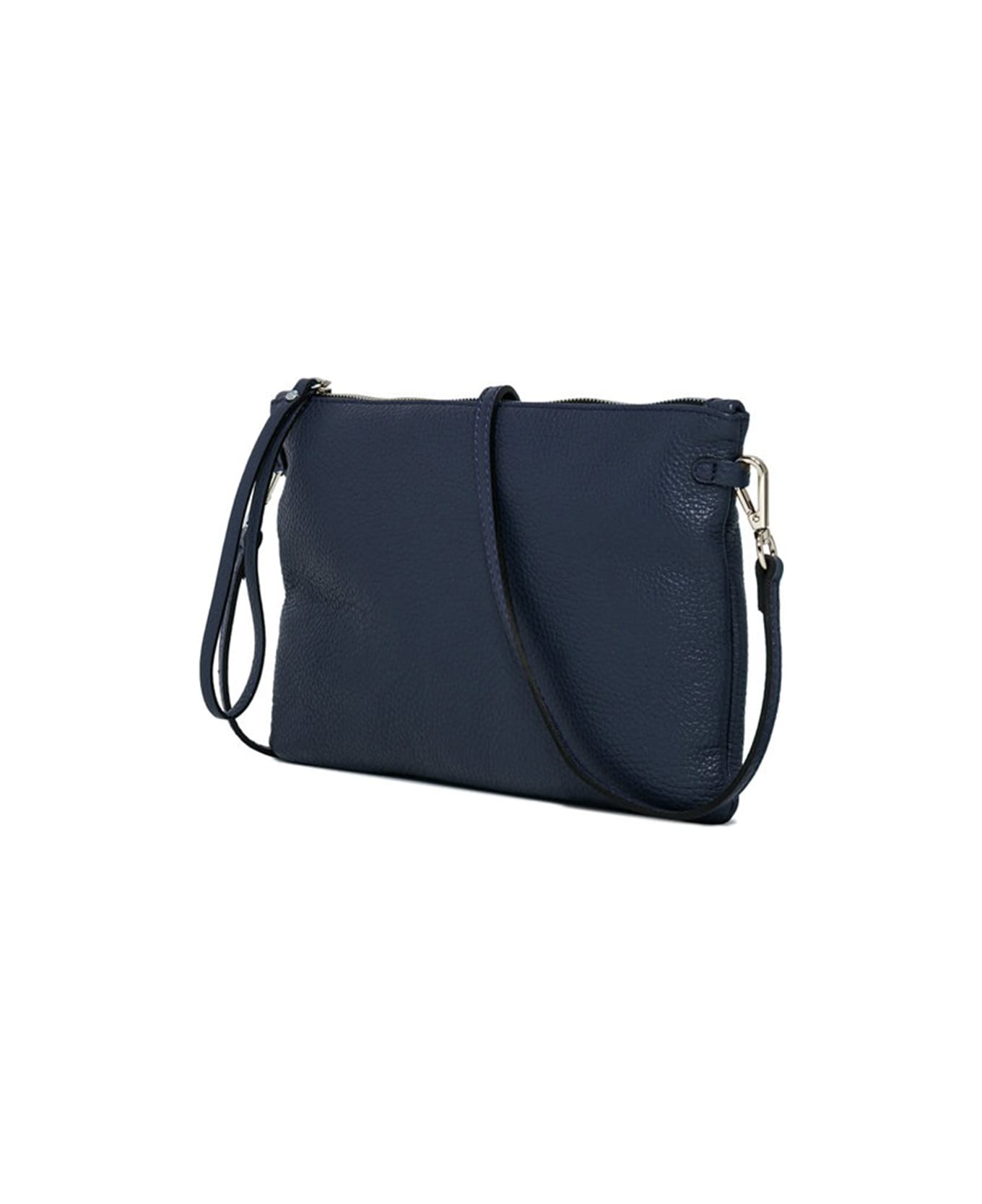 Gianni Chiarini Hermy Navy Blue Leather Clutch Bag - NAVY