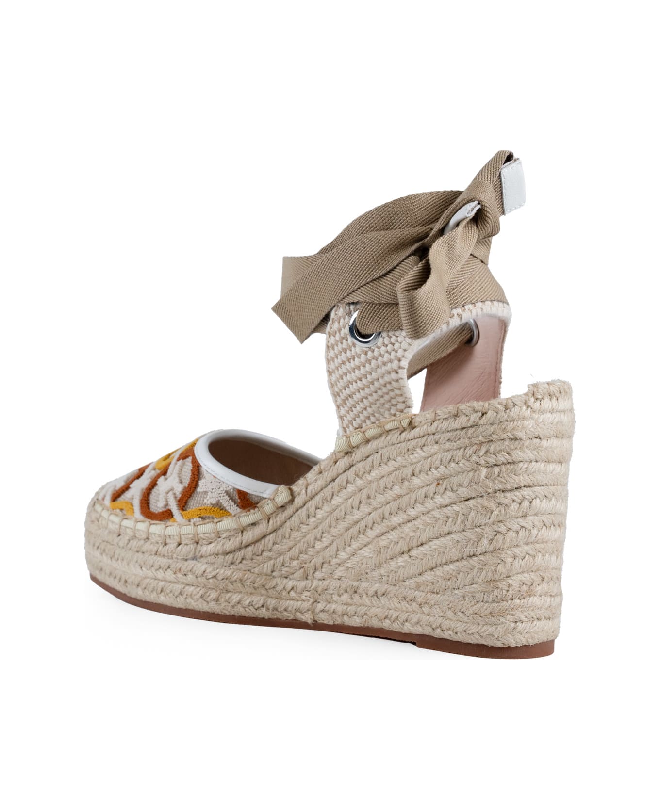 Coccinelle Praia Wedge Espadrilles - Mul.cuir/bla/sa