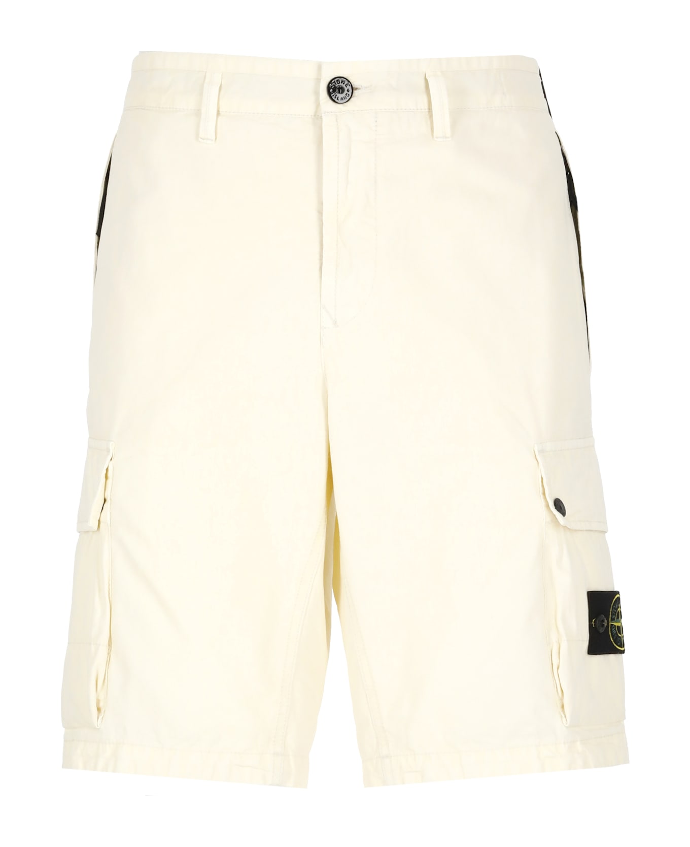 Stone Island Logoed Bermuda Shorts - Ivory