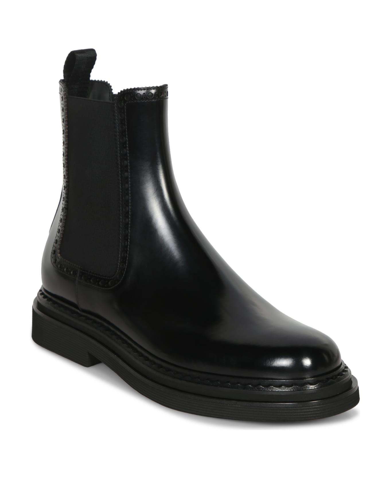 Dolce & Gabbana Black Leather Ankle Boot - Black