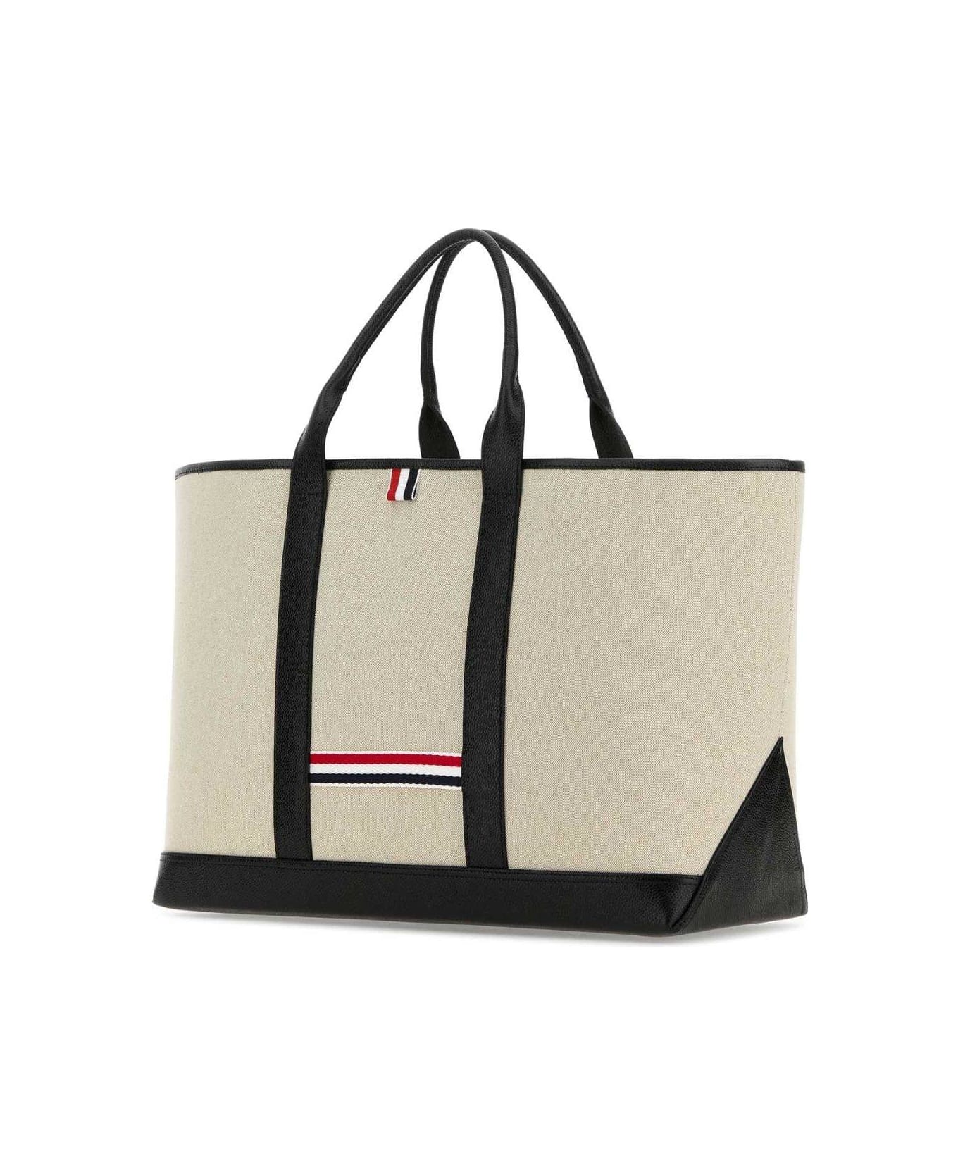 Thom Browne Medium Rwb Stripe Top Handle Bag - BLACK