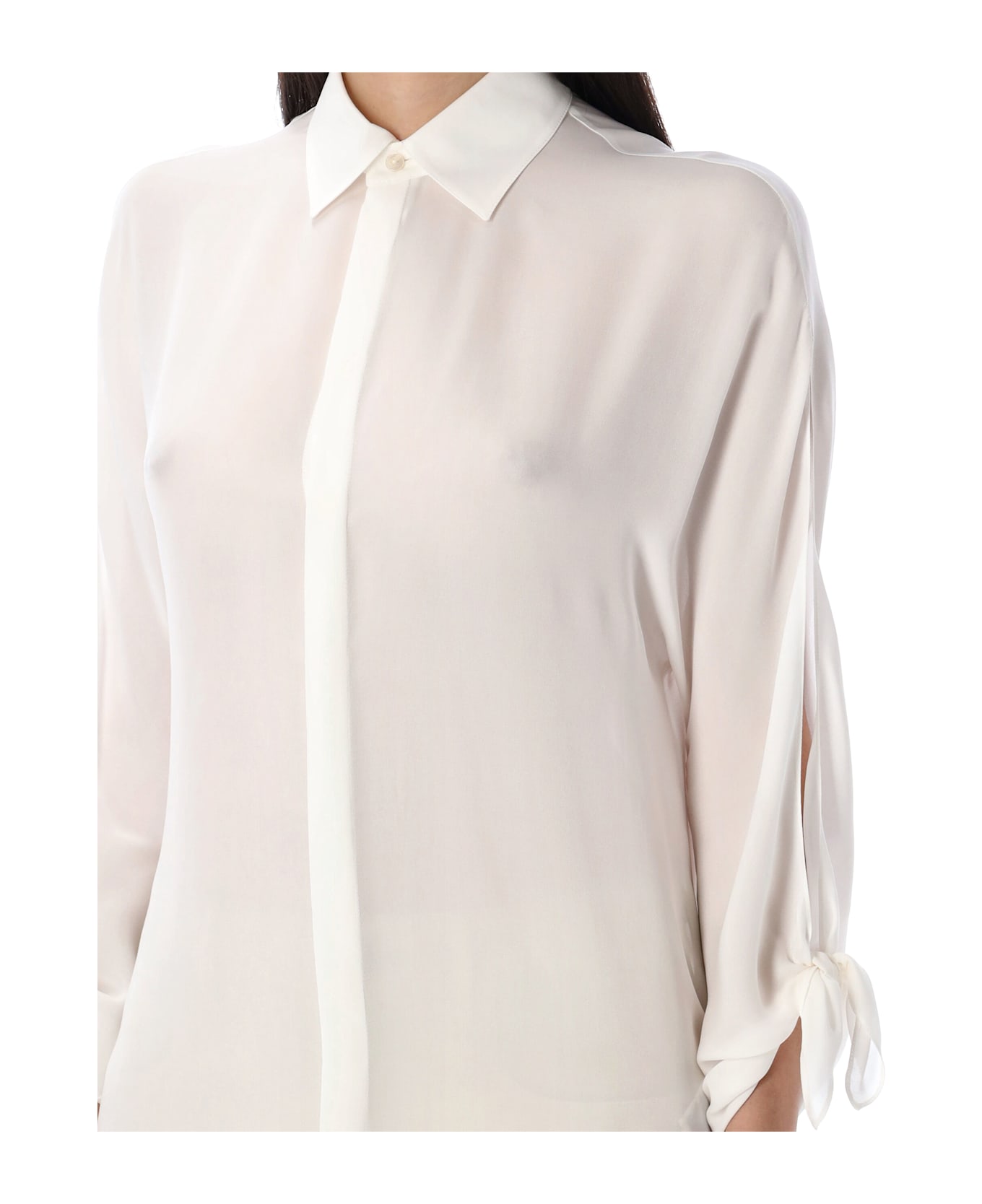 Ralph Lauren Karen Silk Georgette Blouse - CREAM