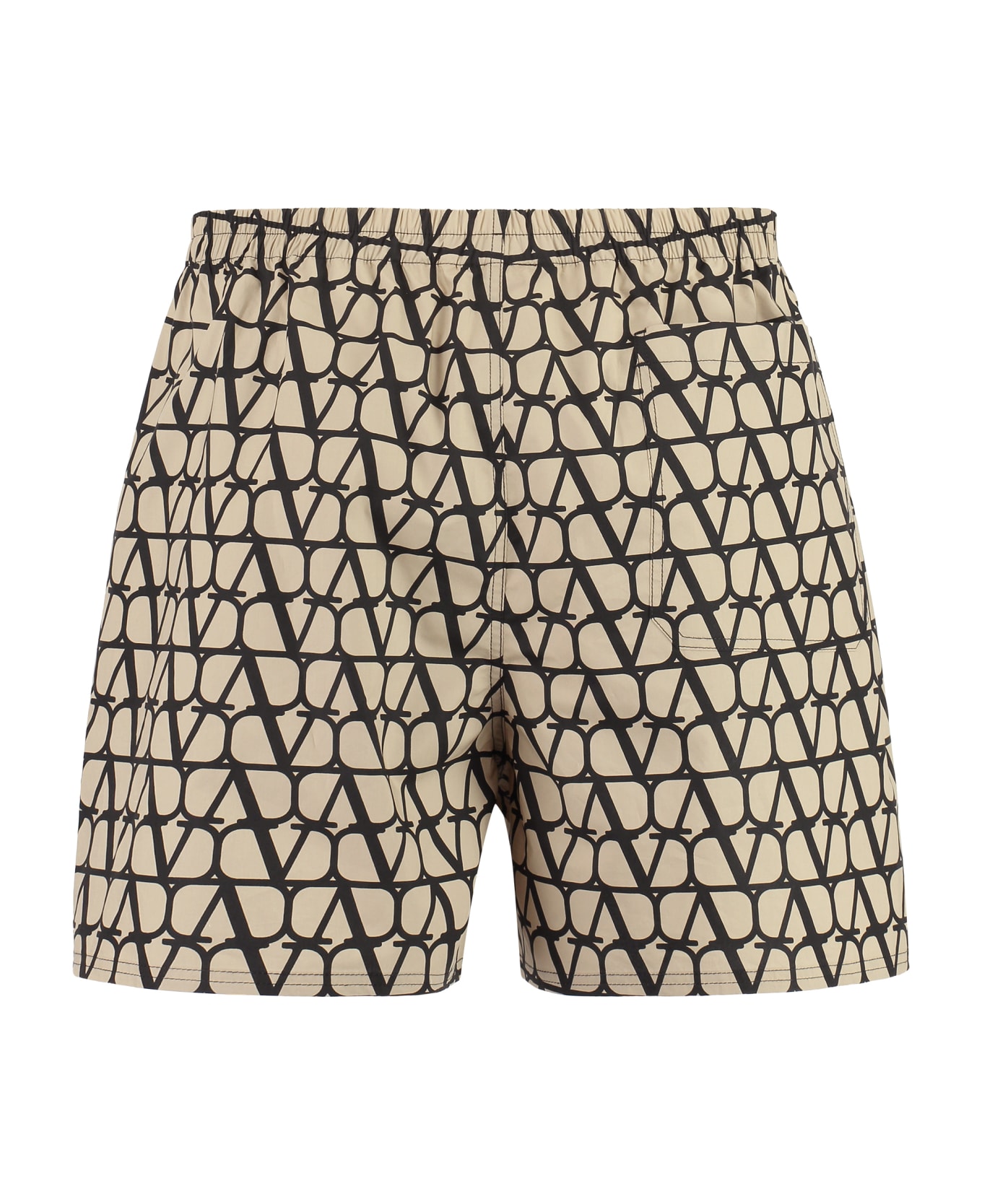 Valentino Garavani Printed Cotton Bermuda Shorts - Beige