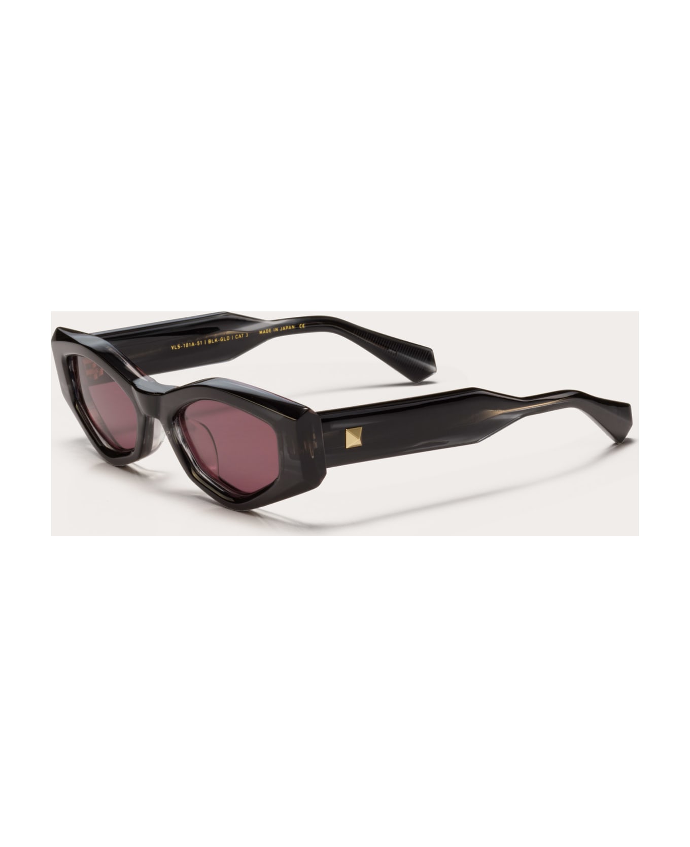 Valentino Eyewear Tre - Black / Gold Sunglasses - Black/gold