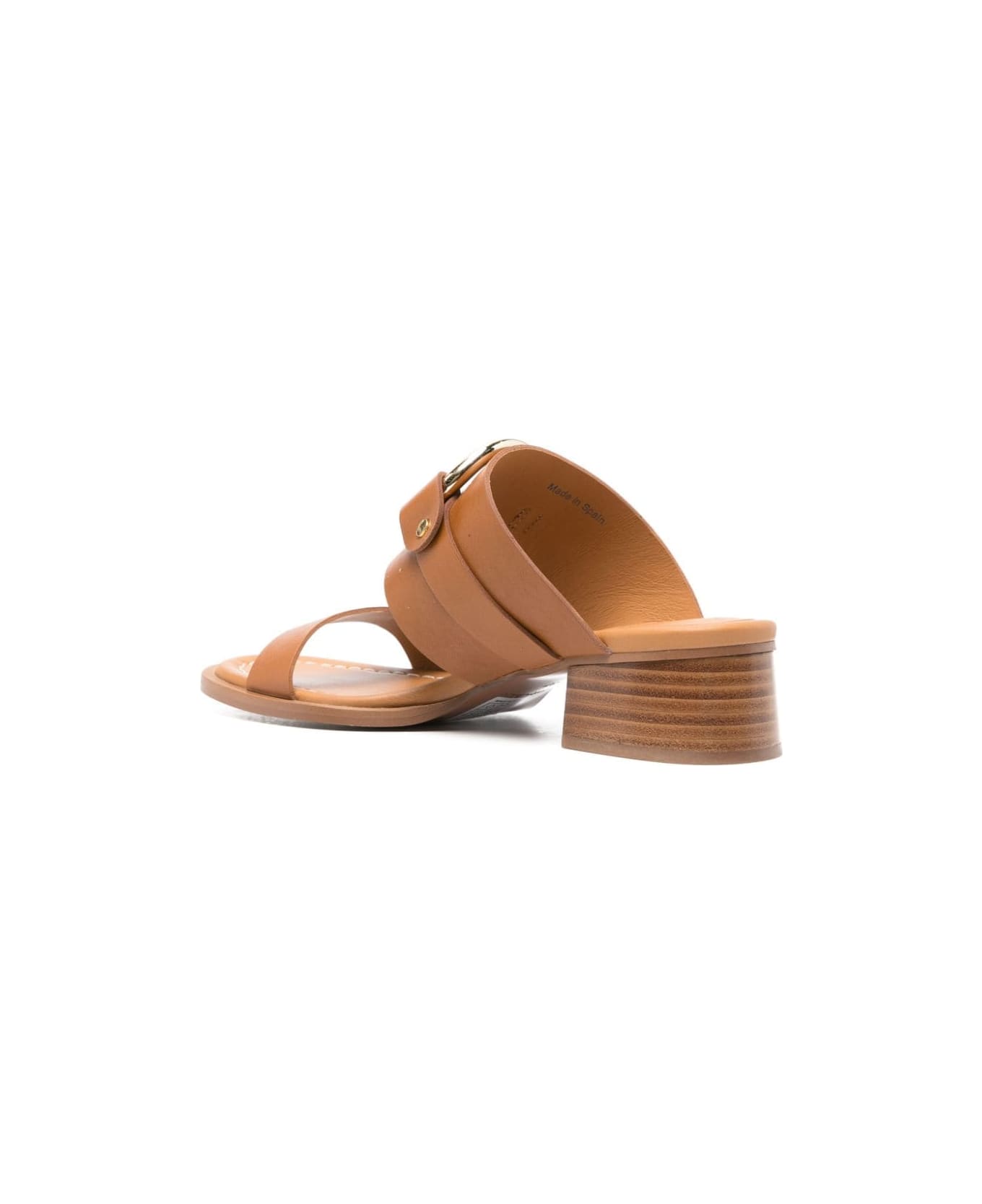 See by Chloé 45mm Ring-detail Leather Mules - Tan