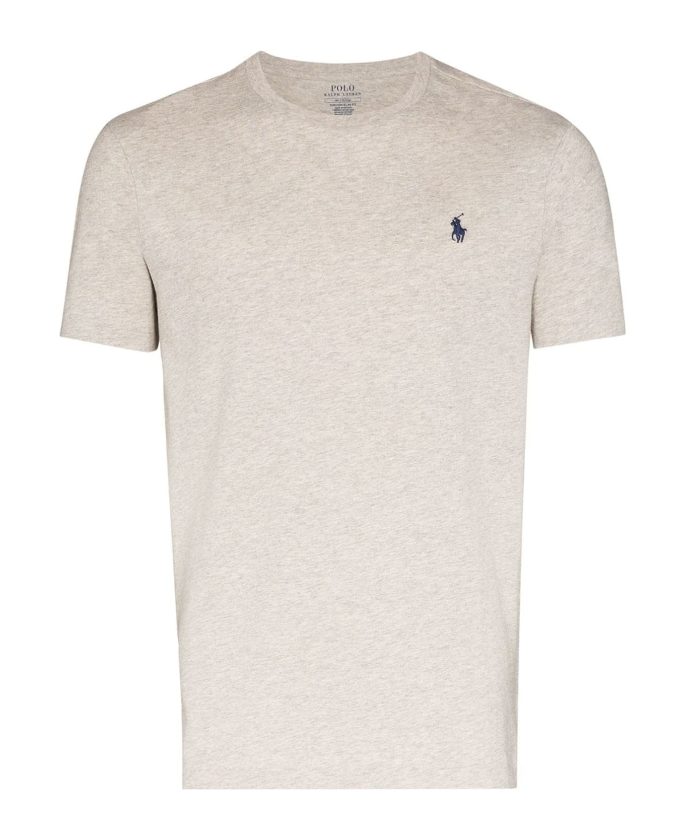Ralph Lauren Logo Embroidered Regular T-shirt - New Grey シャツ