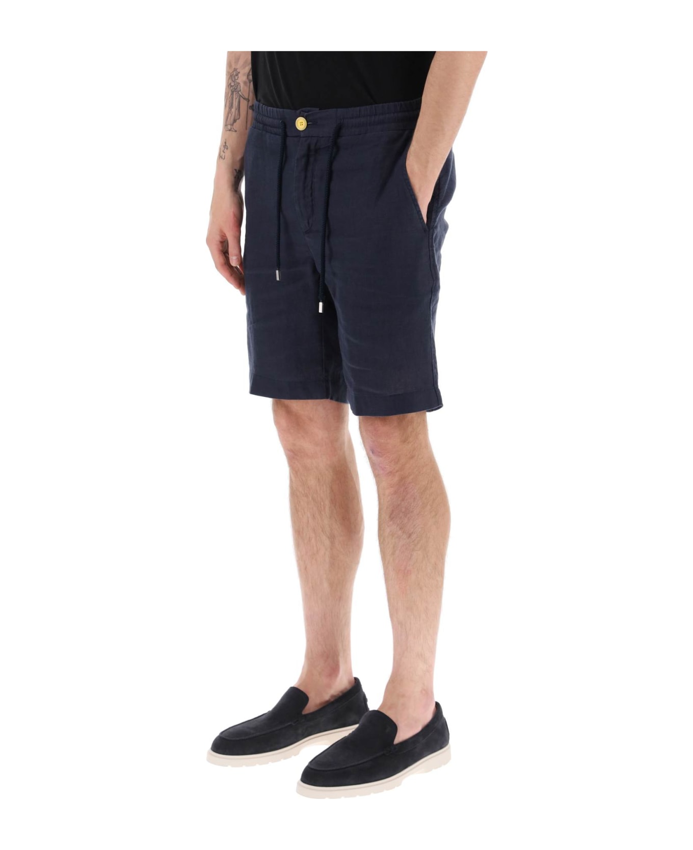 Vilebrequin Linen Drawstring Shorts - BLU MARINO (Blue) ショートパンツ