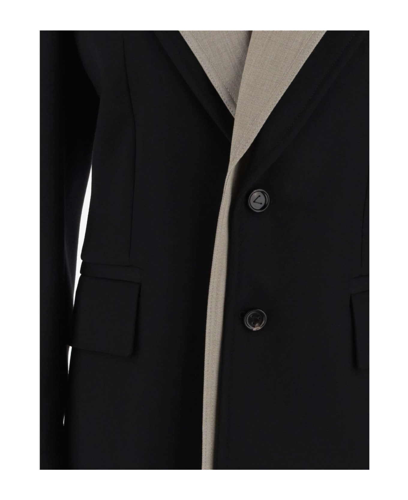 Bottega Veneta Curved Sleeved Jacket - Black コート